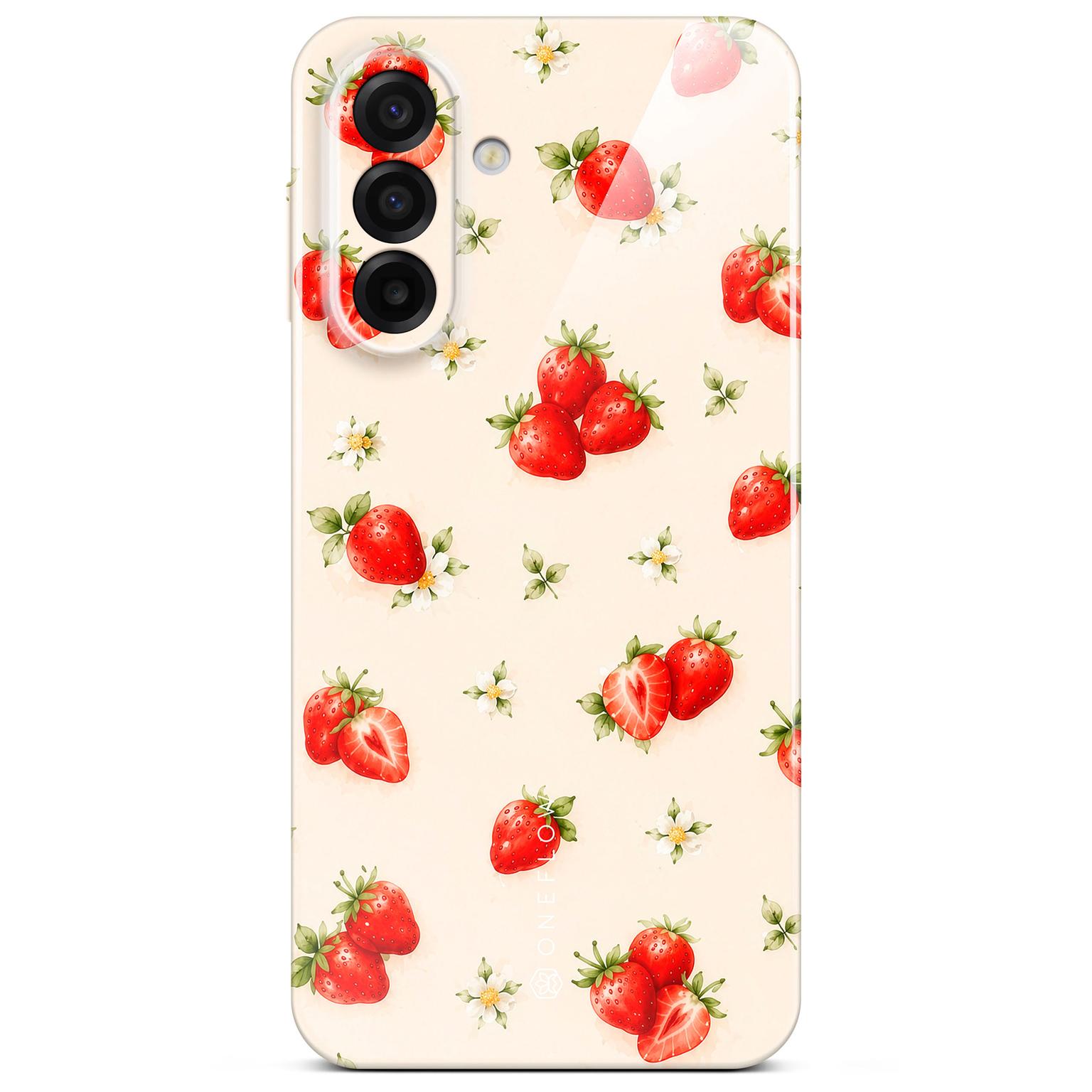 Splash Case für Samsung Galaxy A17 5G in der Farbe Strawberry Riot (Braun / Beige)