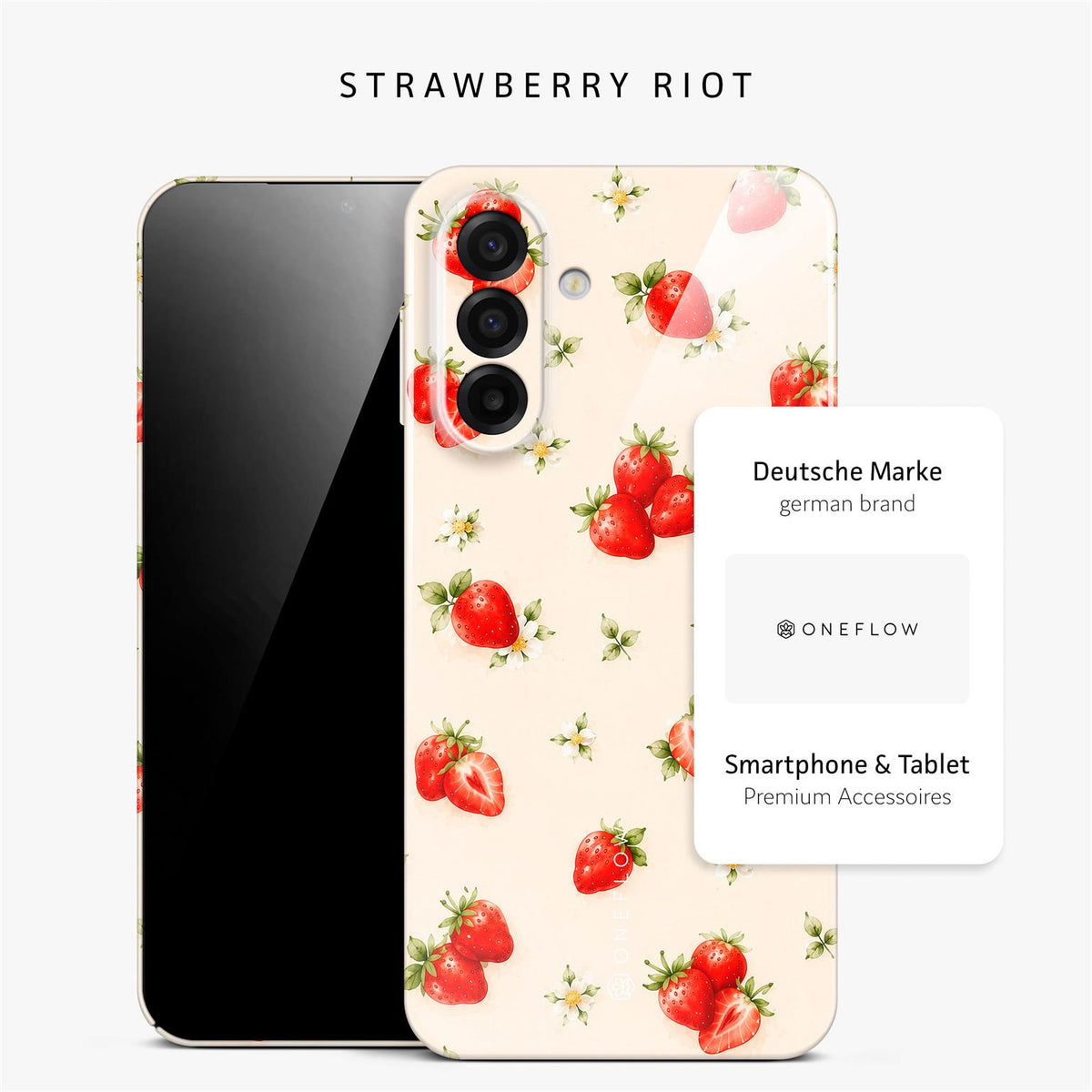 Splash Case für Samsung Galaxy A17 5G in der Farbe Strawberry Riot (Braun / Beige)