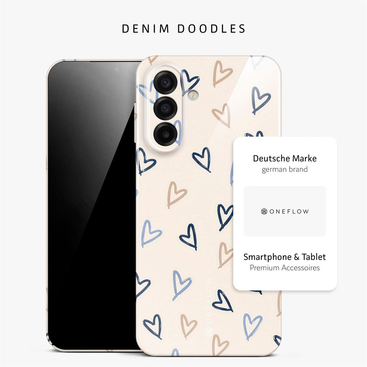 Splash Case für Samsung Galaxy A17 5G in der Farbe Denim Doodles (Braun / Beige)