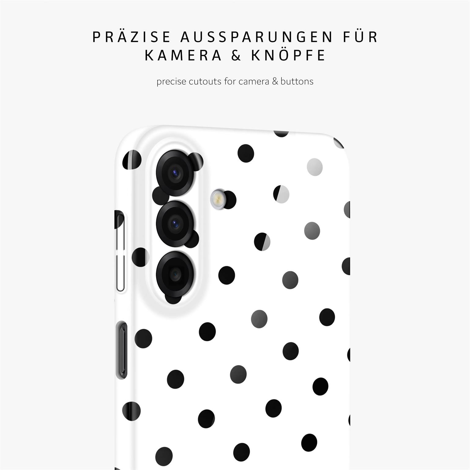 Splash Case für Samsung Galaxy A17 5G in der Farbe Polka Noir (Weiß)