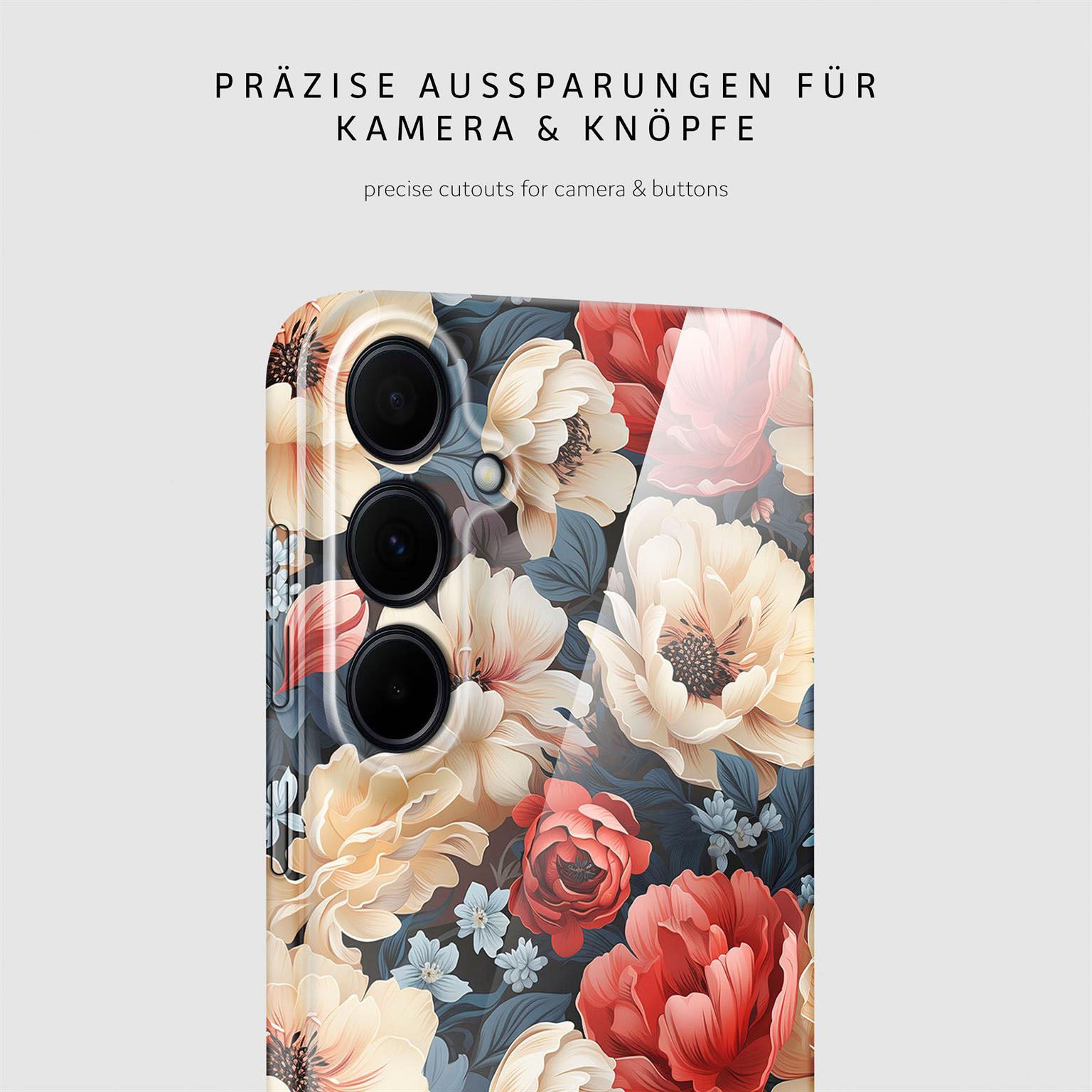 Flower Cover für Samsung Galaxy A35 5G in der Farbe Mystic Flora (Rot)
