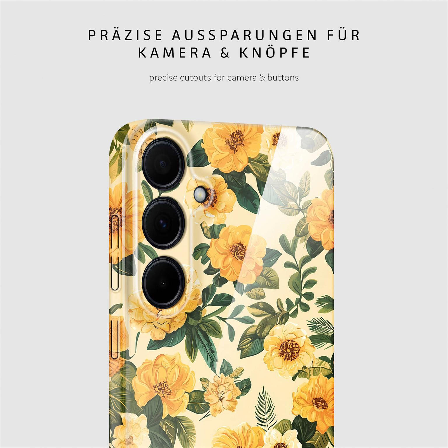 Flower Cover für Samsung Galaxy A35 5G in der Farbe Sunny Melody (Gelb)