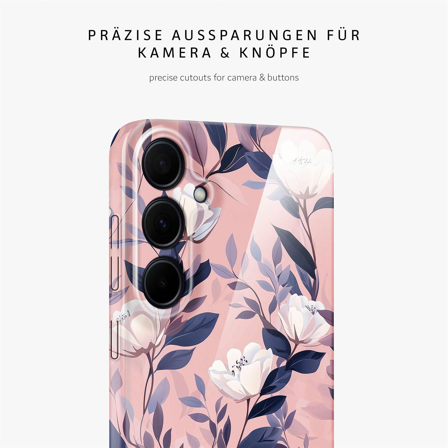 Flower Cover für Samsung Galaxy A35 5G in der Farbe Sunset Bloom (Weiß)
