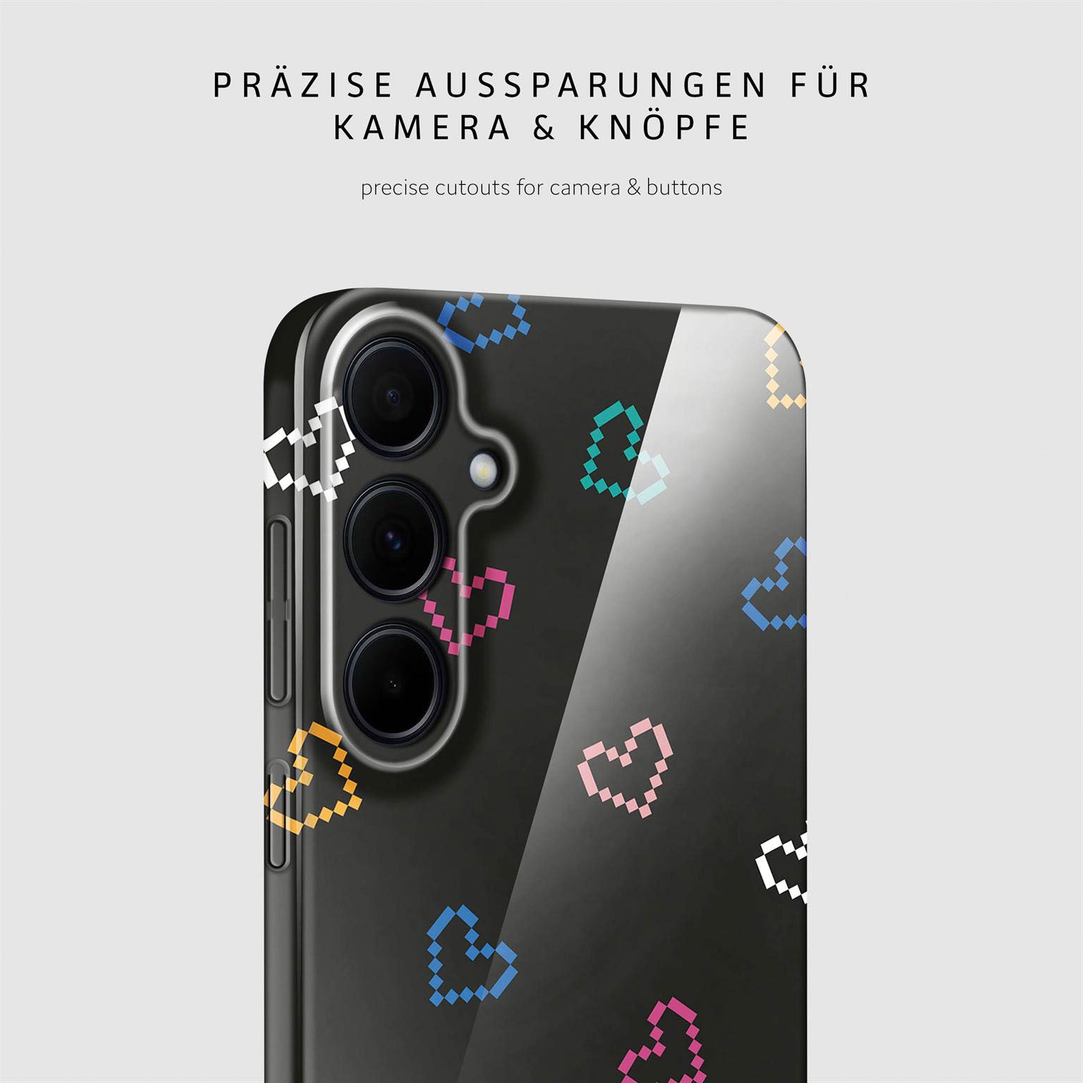 Splash Case für Samsung Galaxy A35 5G in der Farbe Retro Heartbeat (Schwarz)