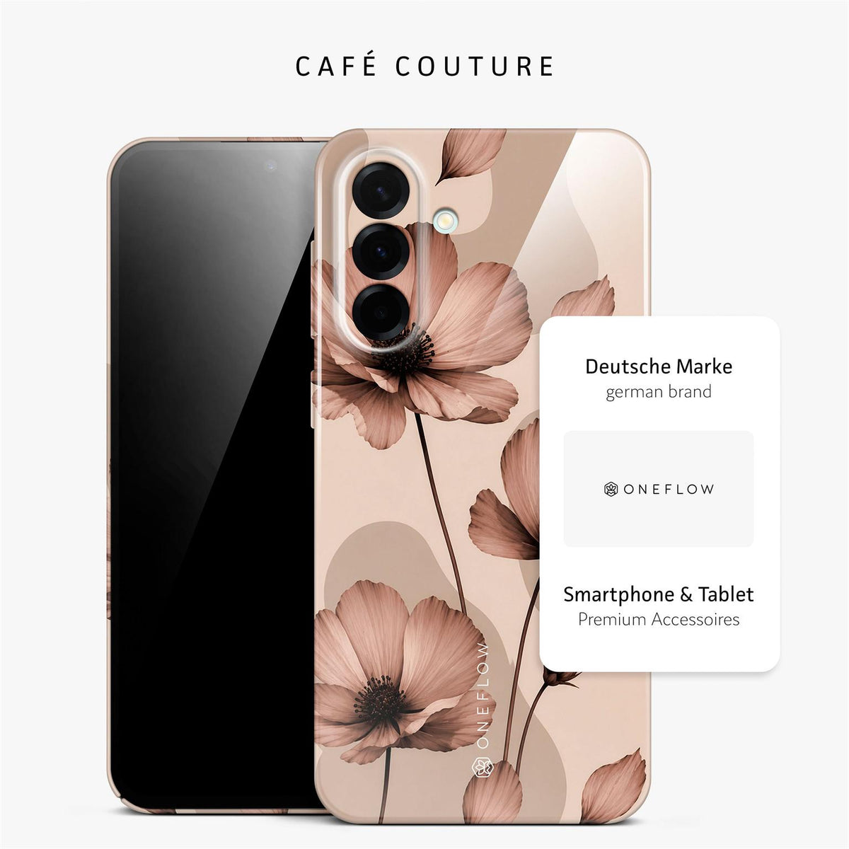 Flower Cover für Samsung Galaxy A37 5G in der Farbe Café Couture (Braun / Beige)