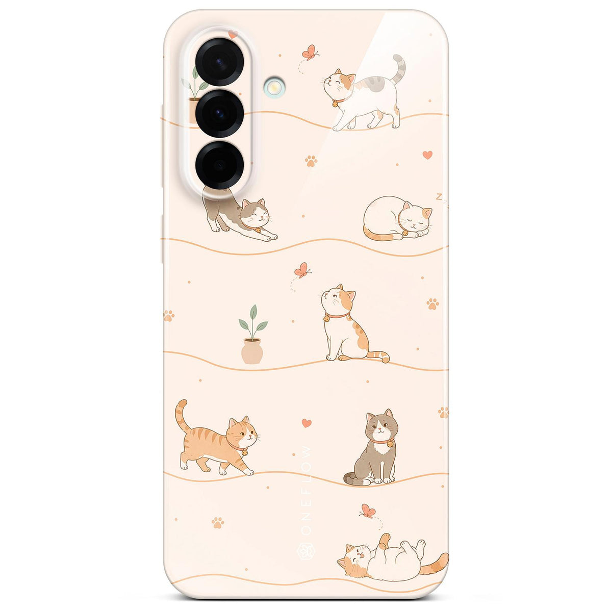 Splash Case für Samsung Galaxy A37 5G in der Farbe Catnap Club (Braun / Beige)