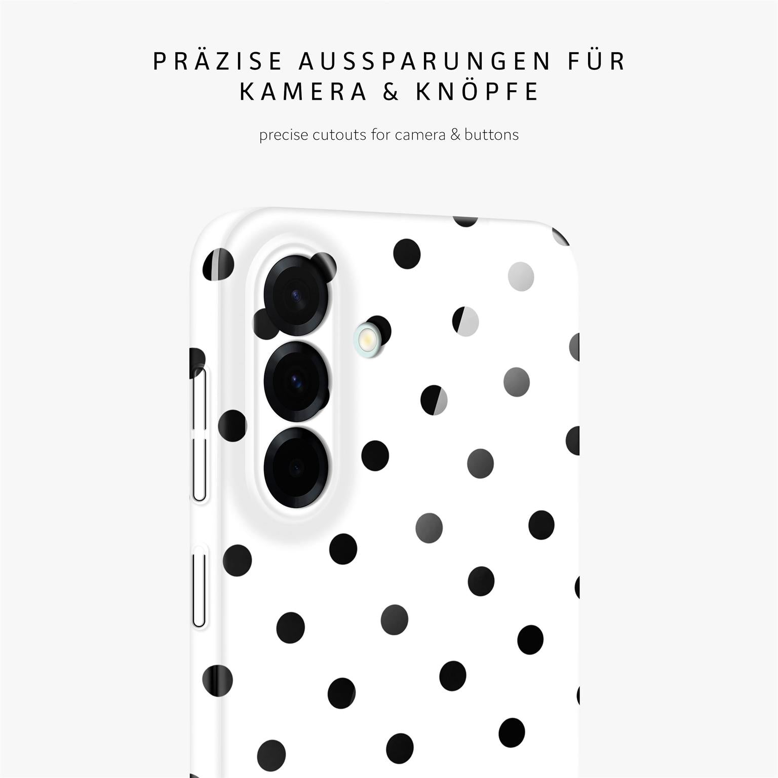Splash Case für Samsung Galaxy A37 5G in der Farbe Polka Noir (Weiß)