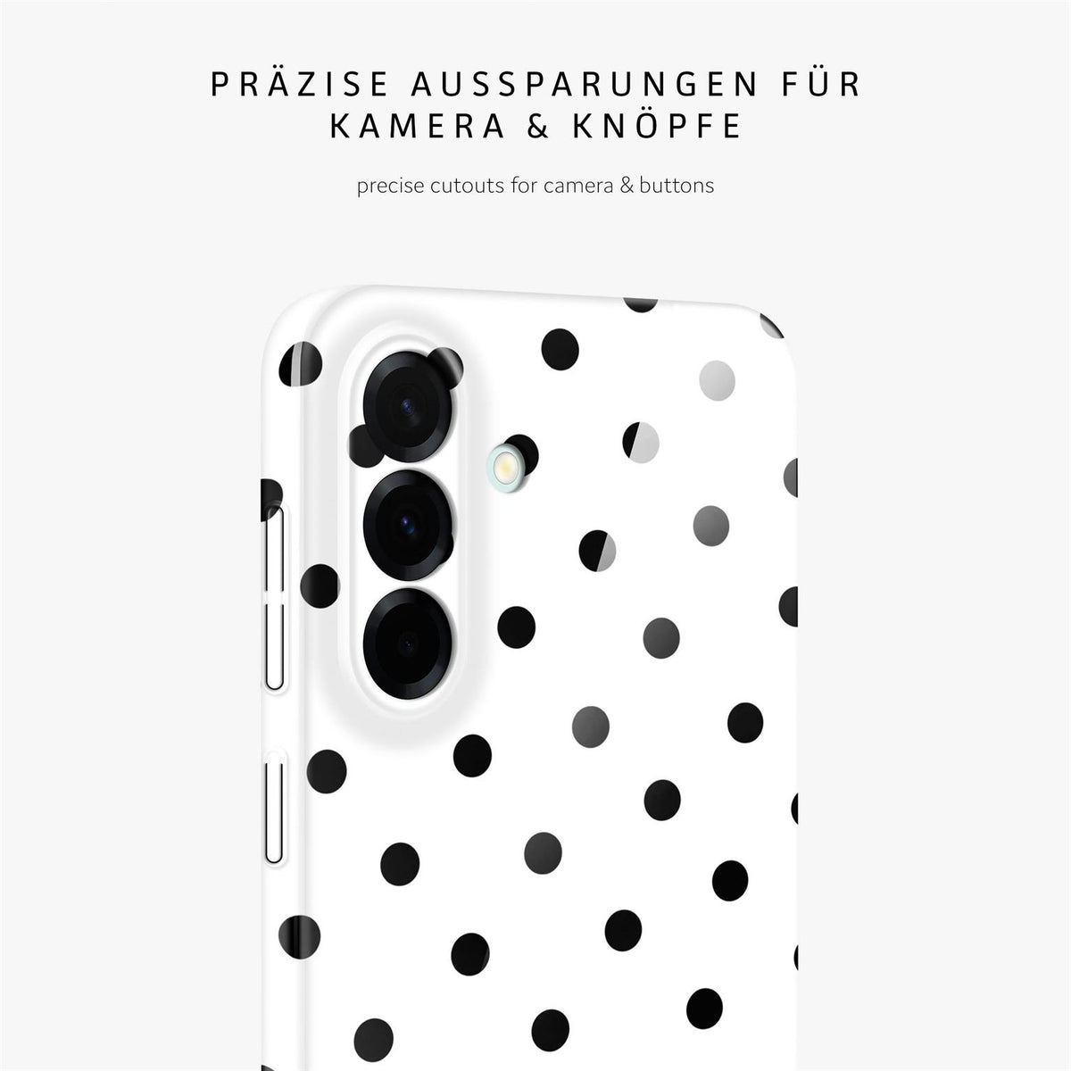 Splash Case für Samsung Galaxy A37 5G in der Farbe Polka Noir (Weiß)