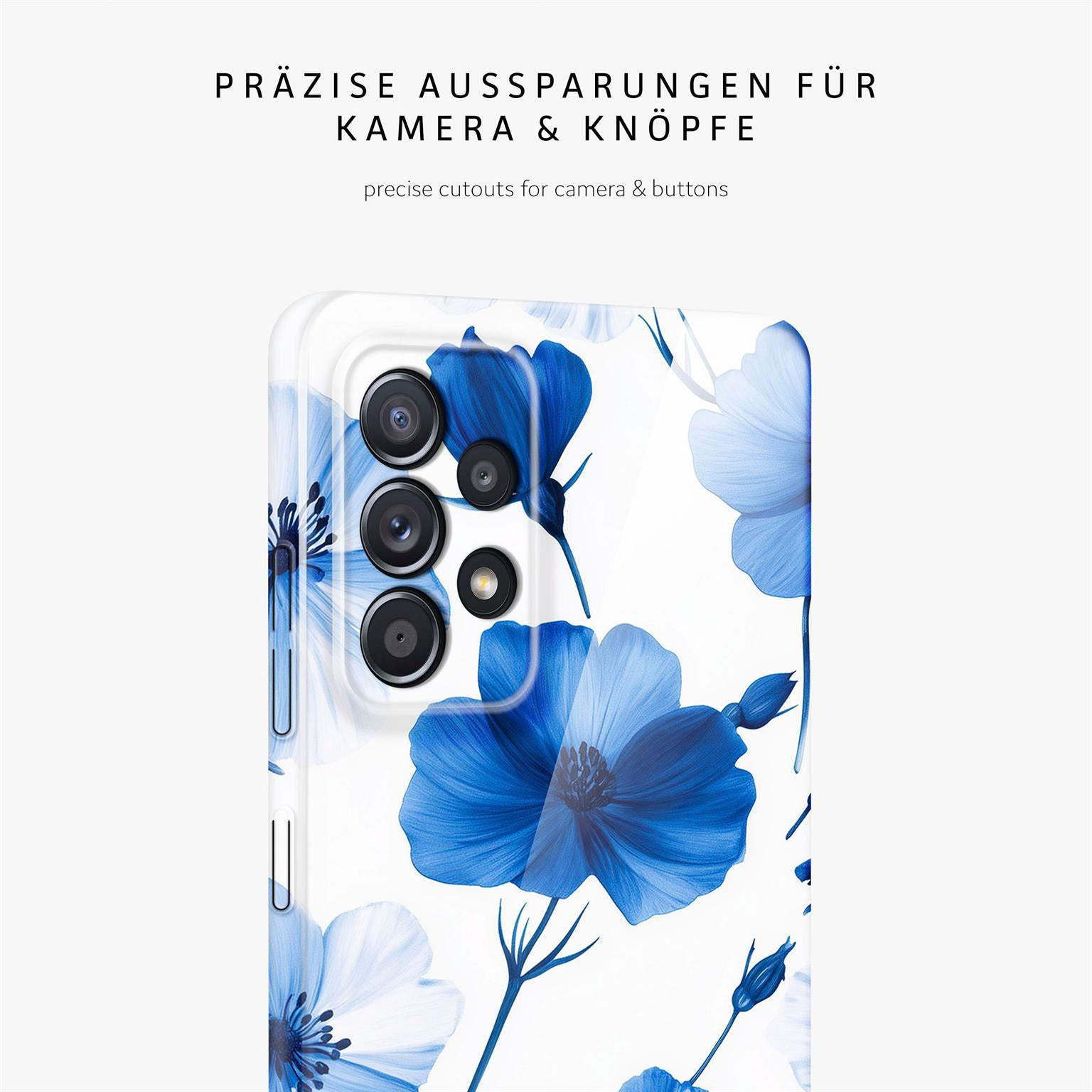 Flower Cover für Samsung Galaxy A52 5G in der Farbe Blue Dreamwave (Blau)