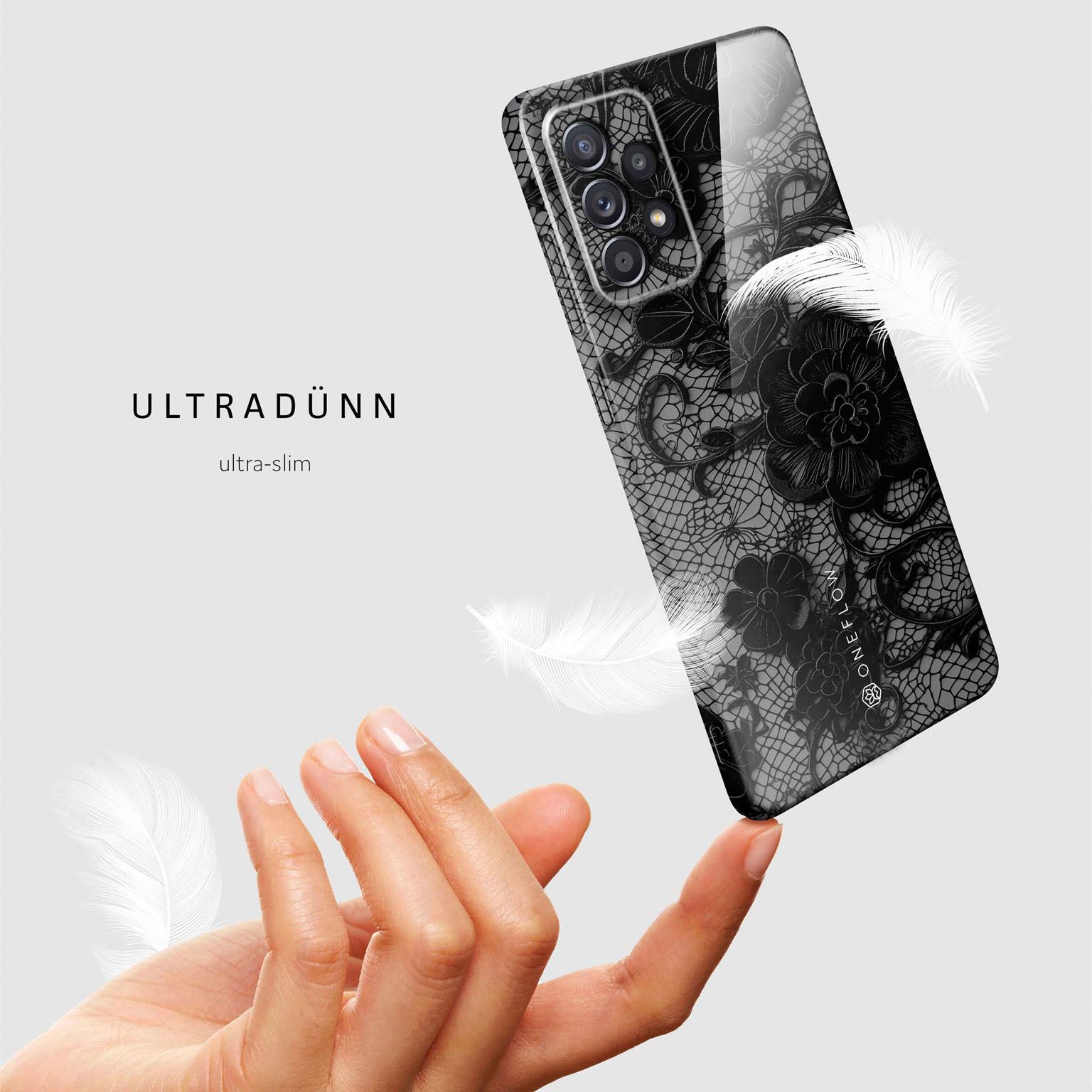 Splash Case für Samsung Galaxy A52 5G in der Farbe Delicate Dream (Schwarz)