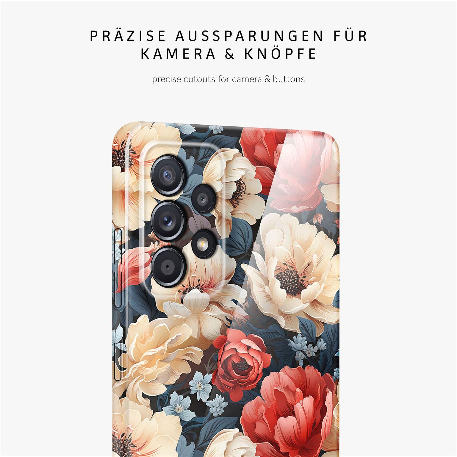 Flower Cover für Samsung Galaxy A52 in der Farbe Mystic Flora (Rot)