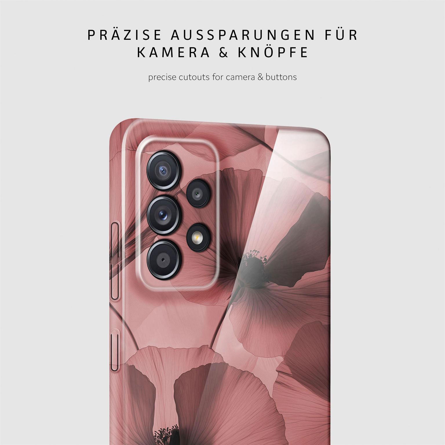 Flower Cover für Samsung Galaxy A52 in der Farbe Crimson Whisper (Rot)