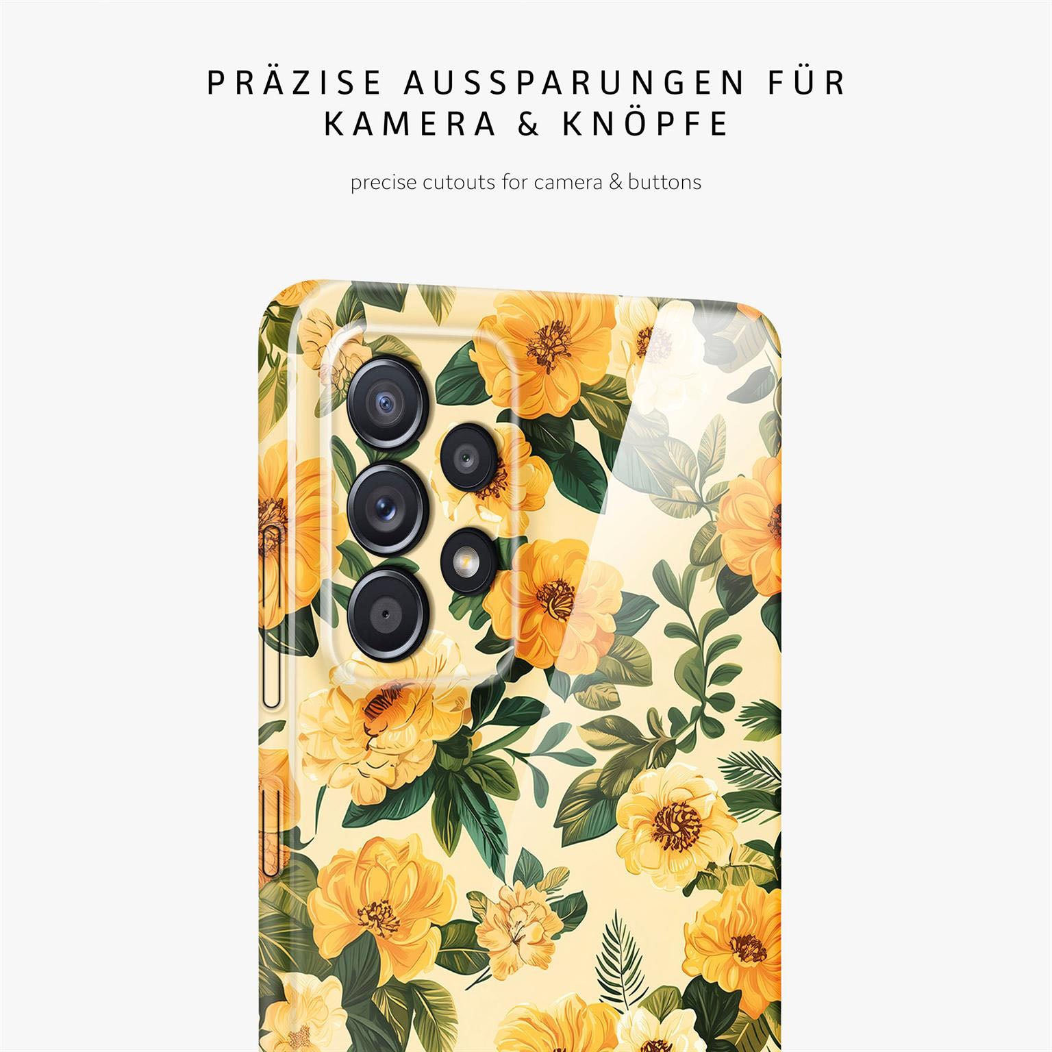 Flower Cover für Samsung Galaxy A52 in der Farbe Sunny Melody (Gelb)