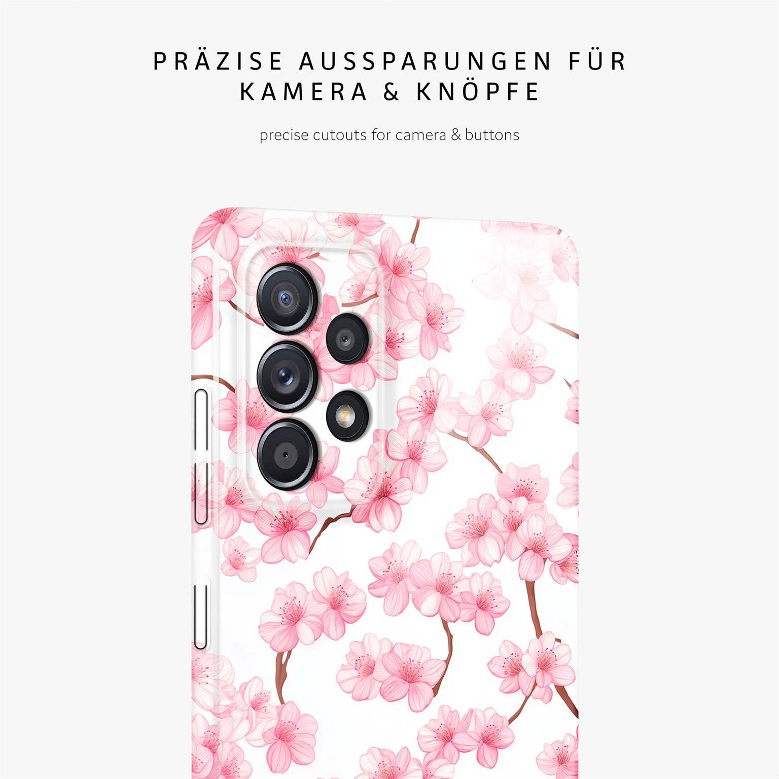 Flower Cover für Samsung Galaxy A52 in der Farbe Sakura Breeze (Rosa / Pink)