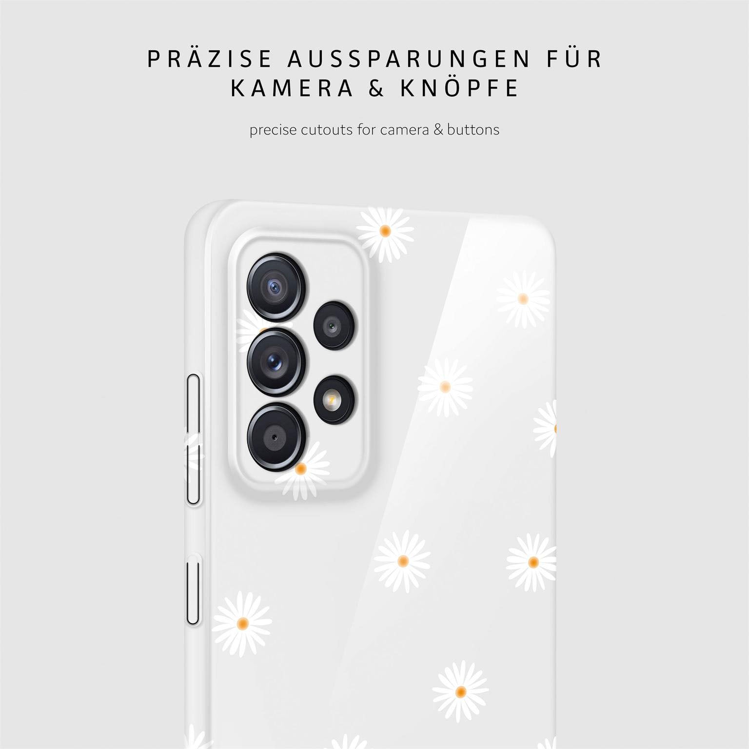 Splash Case für Samsung Galaxy A52 in der Farbe Daisy Delight (Weiß)