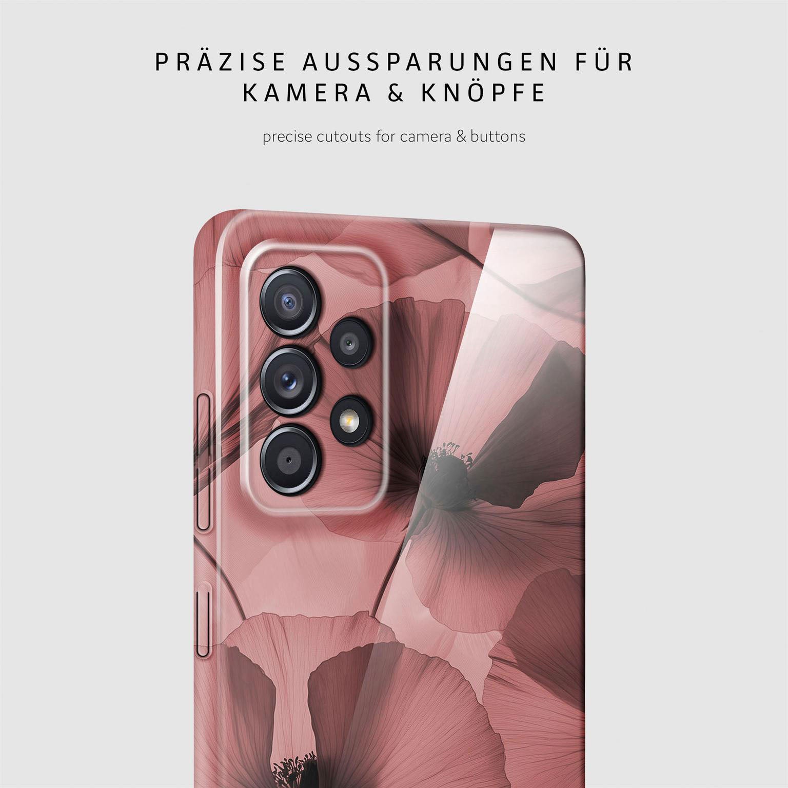 Flower Cover für Samsung Galaxy A52s 5G in der Farbe Crimson Whisper (Rot)