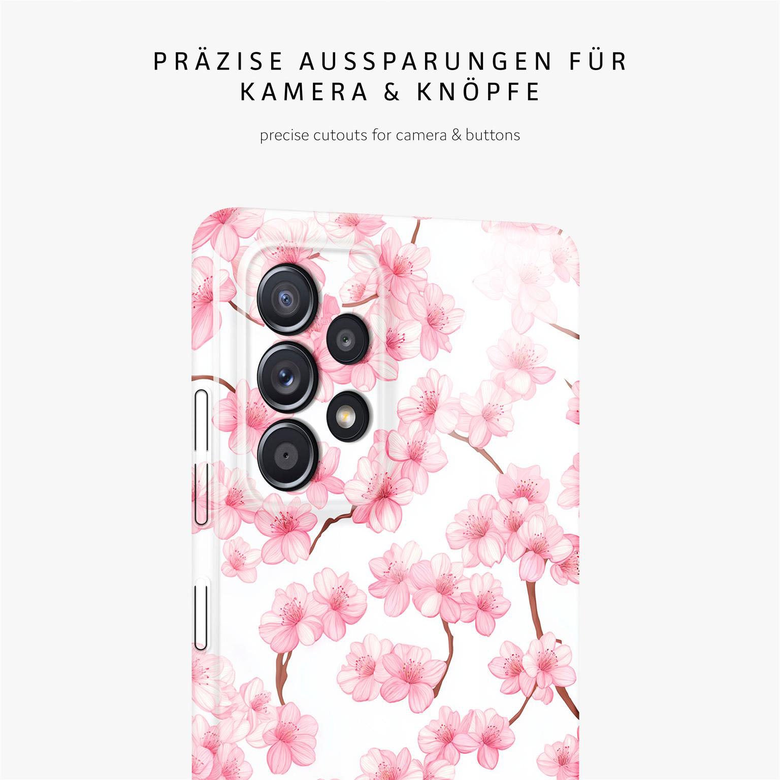 Flower Cover für Samsung Galaxy A52s 5G in der Farbe Sakura Breeze (Rosa / Pink)