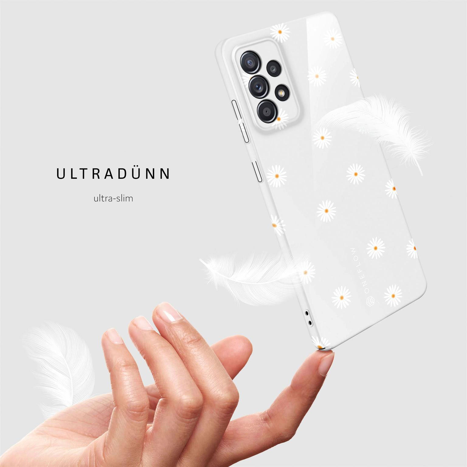 Splash Case für Samsung Galaxy A52s 5G in der Farbe Daisy Delight (Weiß)