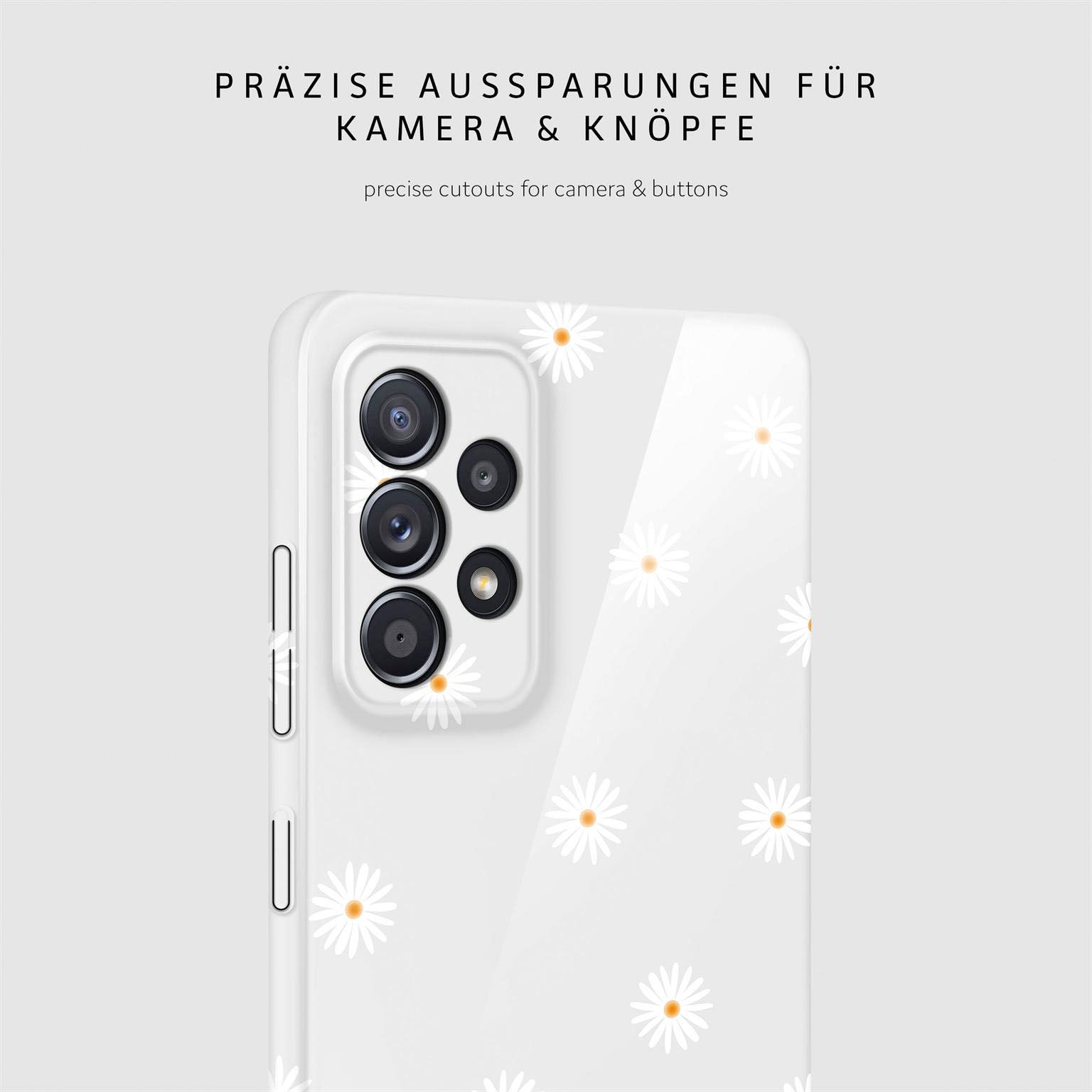 Splash Case für Samsung Galaxy A52s 5G in der Farbe Daisy Delight (Weiß)