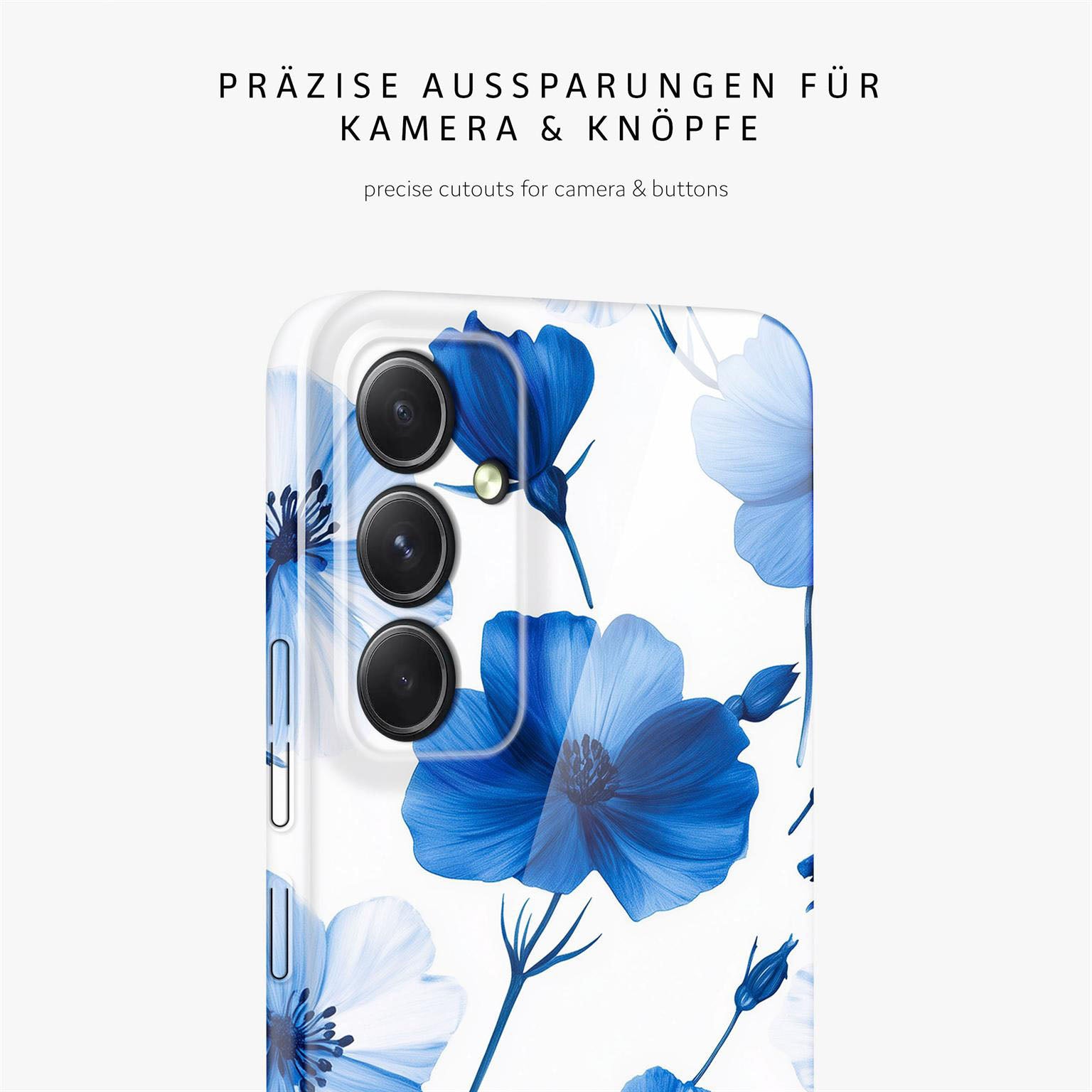 Flower Cover für Samsung Galaxy A54 5G in der Farbe Blue Dreamwave (Blau)