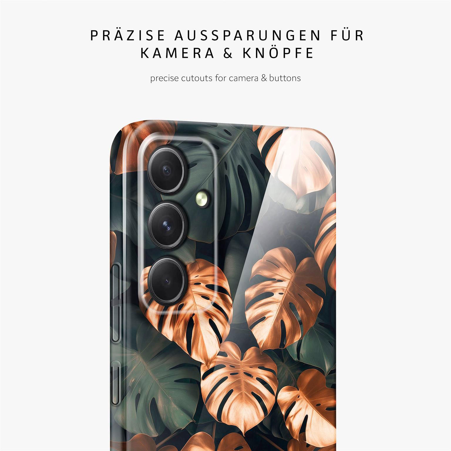 Flower Cover für Samsung Galaxy A54 5G in der Farbe Tropical Touch (Gold)