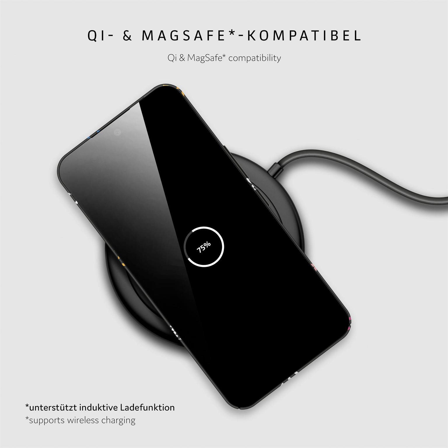 Splash Case für Samsung Galaxy A54 5G in der Farbe Retro Heartbeat (Schwarz)