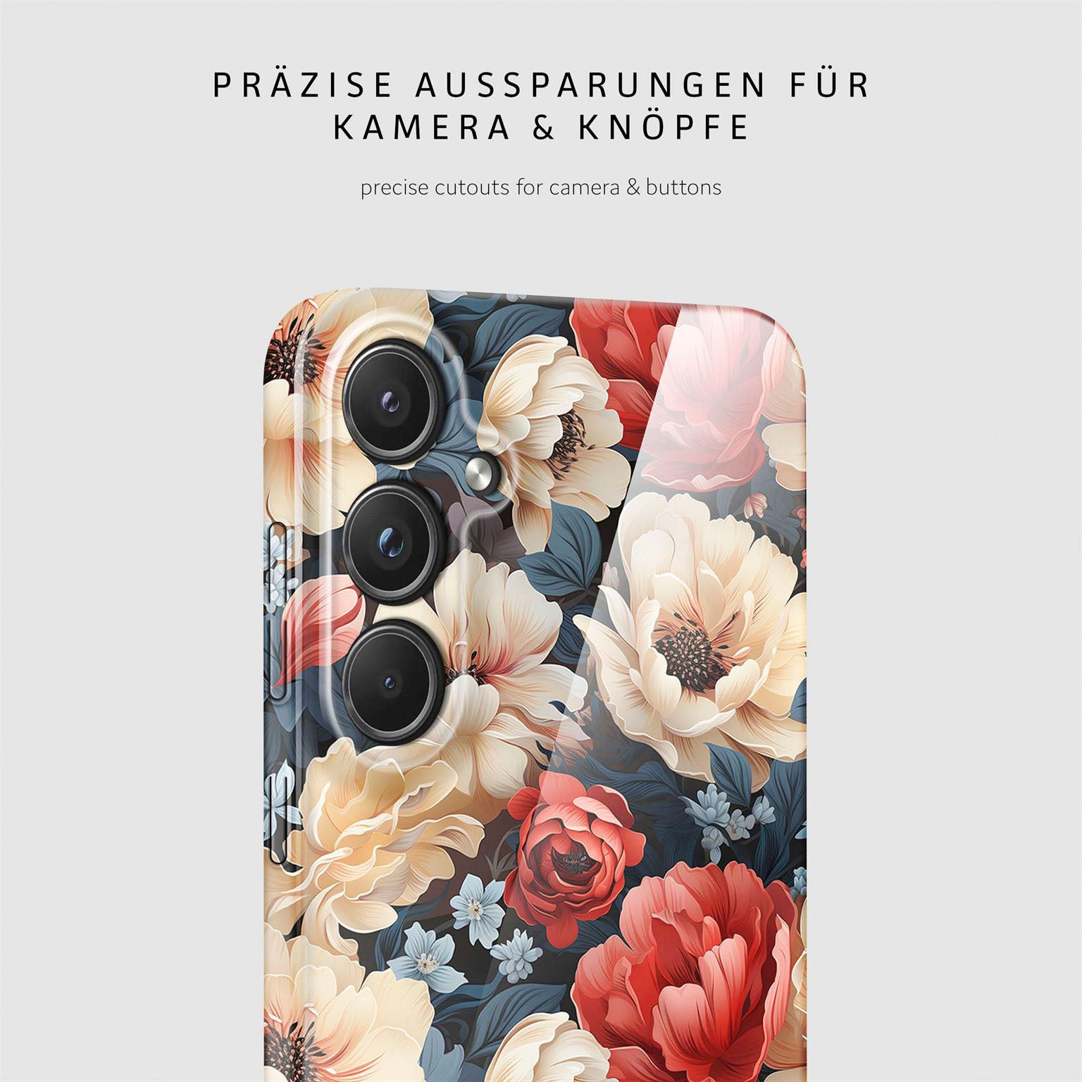 Flower Cover für Samsung Galaxy A55 5G in der Farbe Mystic Flora (Rot)