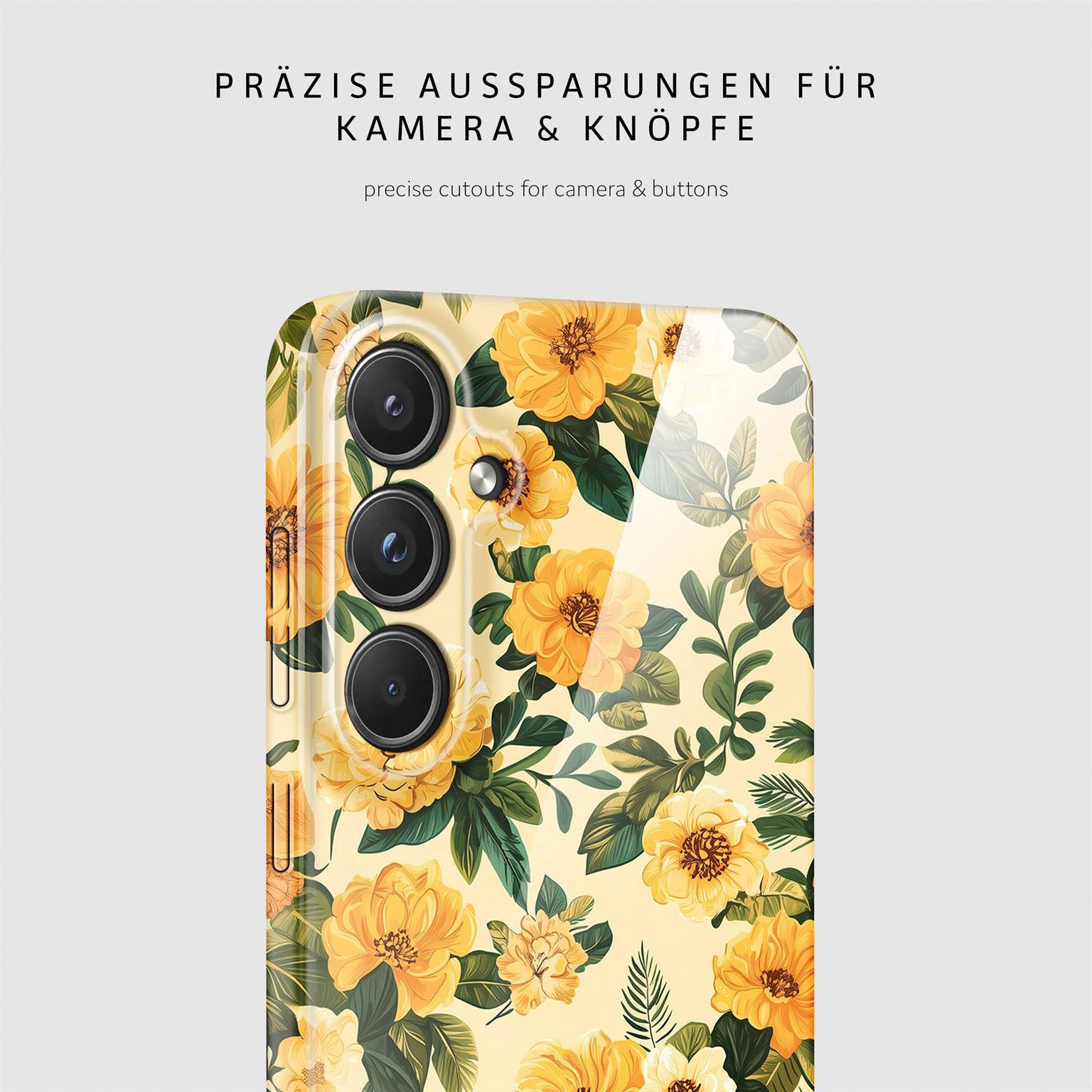 Flower Cover für Samsung Galaxy A55 5G in der Farbe Sunny Melody (Gelb)