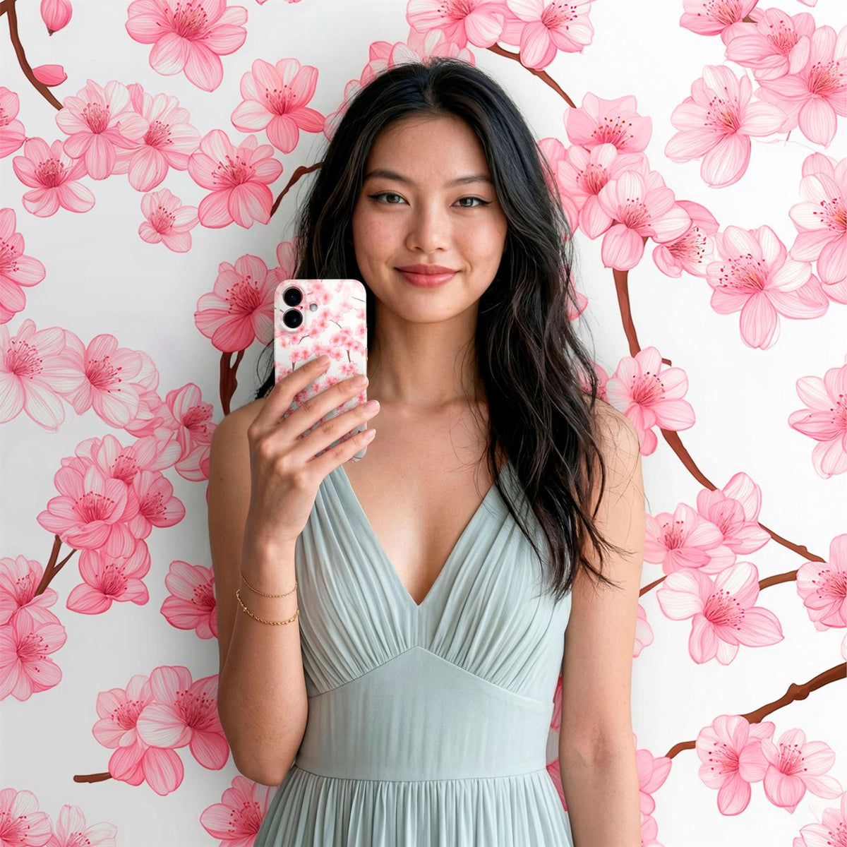 Flower Cover für Samsung Galaxy A56 5G in der Farbe Sakura Breeze (Weiß)*