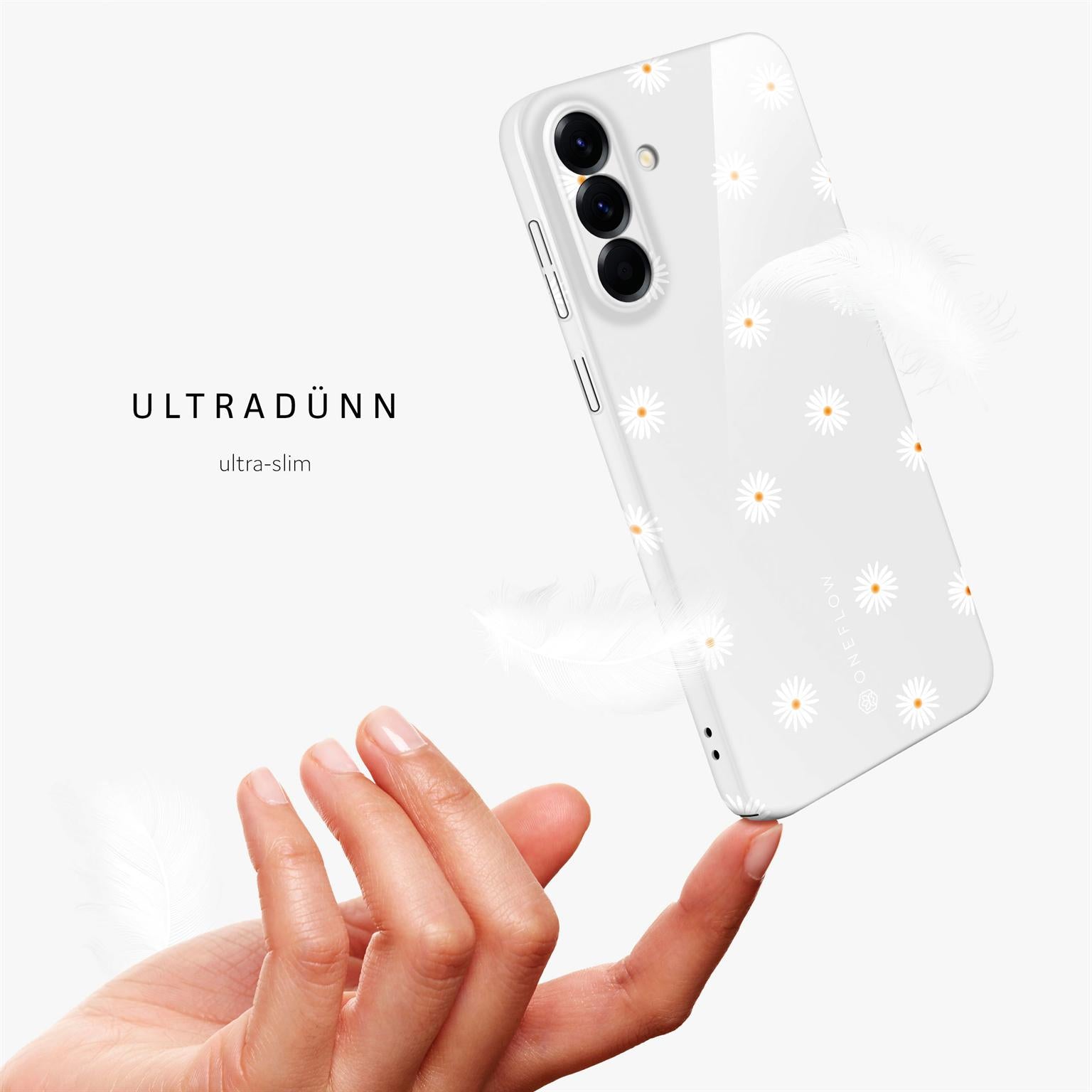 Splash Case für Samsung Galaxy A56 5G in der Farbe Daisy Delight (Grau)