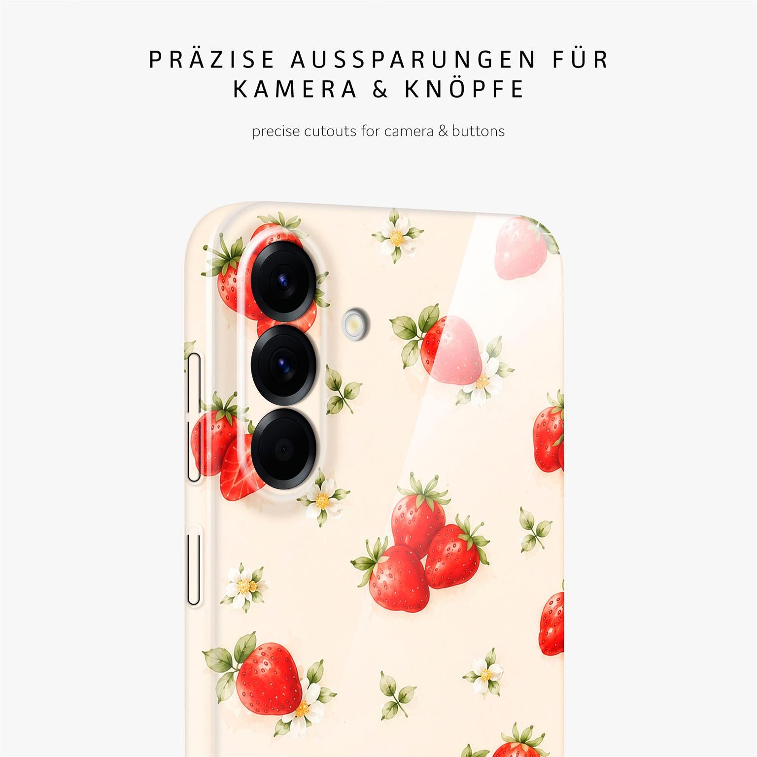 Splash Case für Samsung Galaxy A56 5G in der Farbe Strawberry Riot (Braun / Beige)