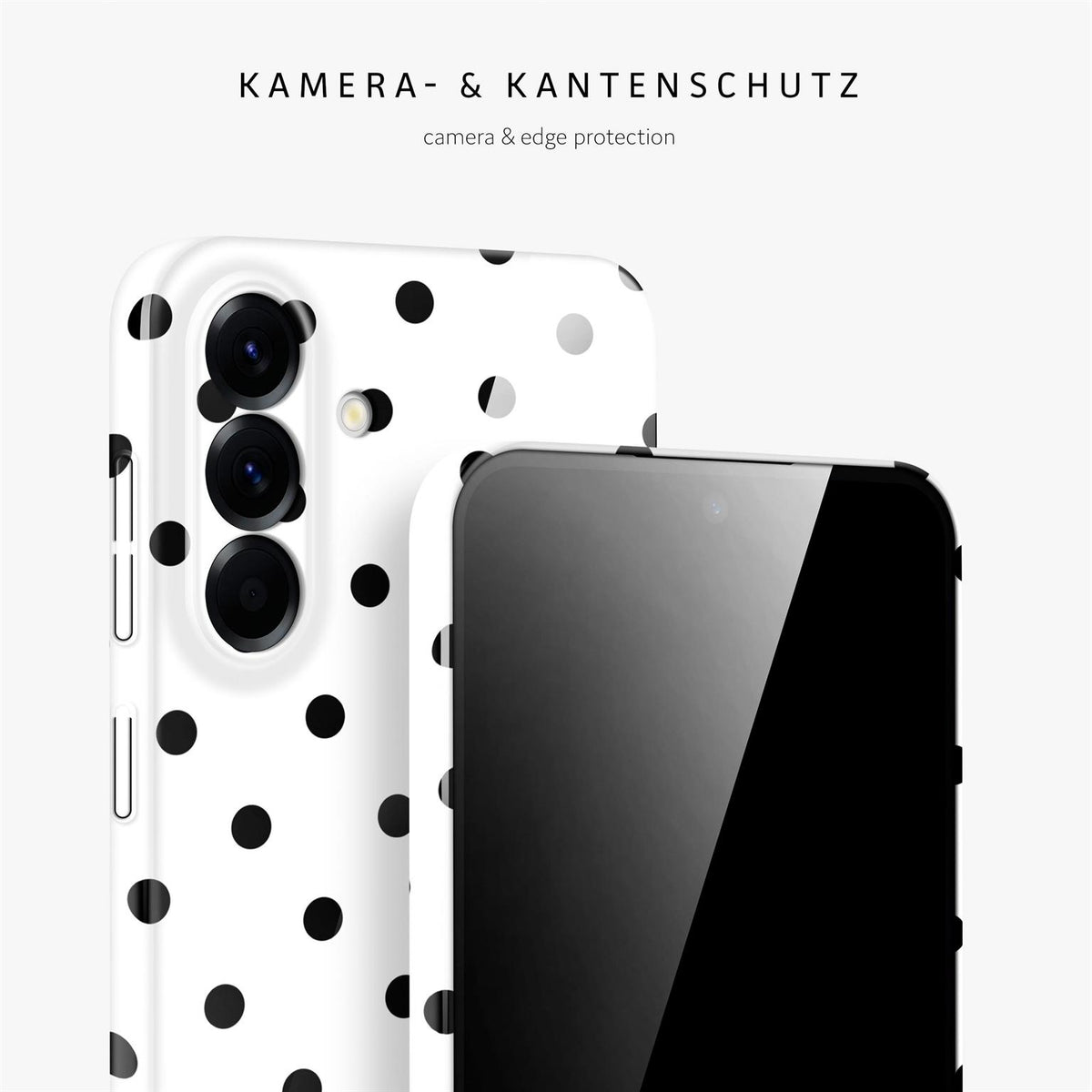 Splash Case für Samsung Galaxy A56 5G in der Farbe Polka Noir (Weiß)