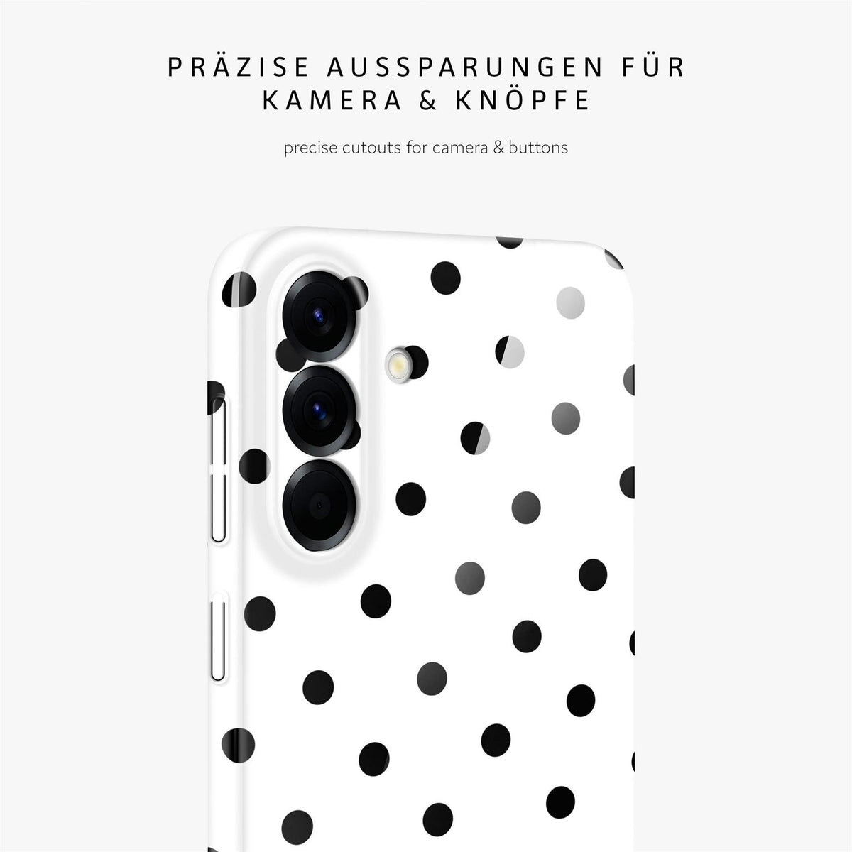 Splash Case für Samsung Galaxy A56 5G in der Farbe Polka Noir (Weiß)