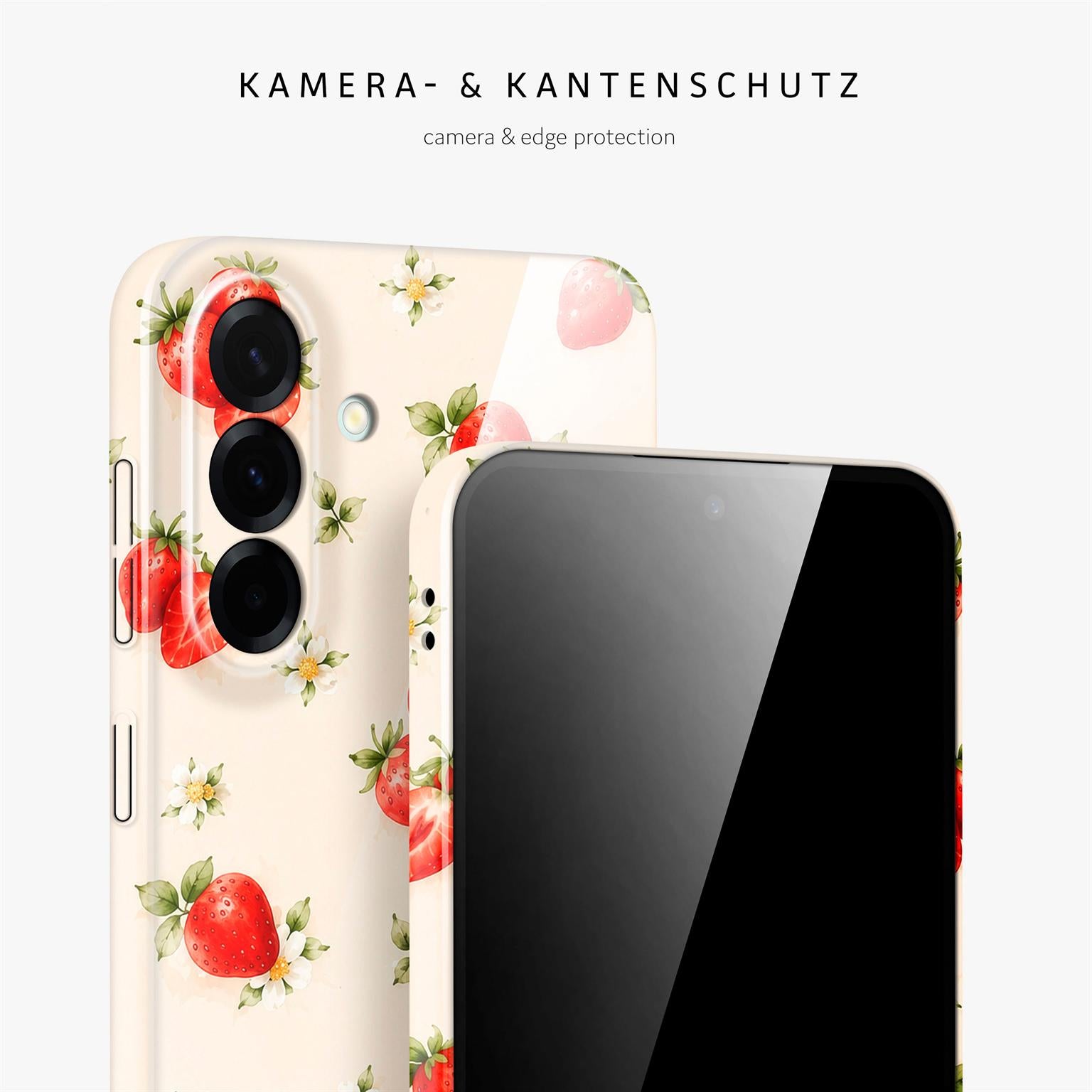 Splash Case für Samsung Galaxy A57 5G in der Farbe Strawberry Riot (Braun / Beige)