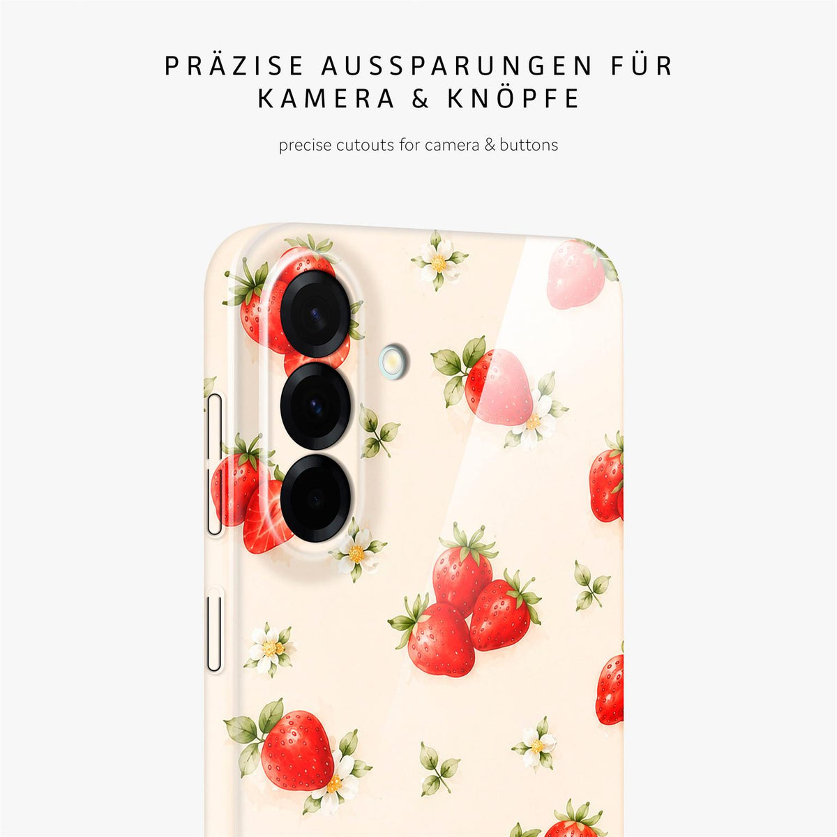 Splash Case für Samsung Galaxy A57 5G in der Farbe Strawberry Riot (Braun / Beige)