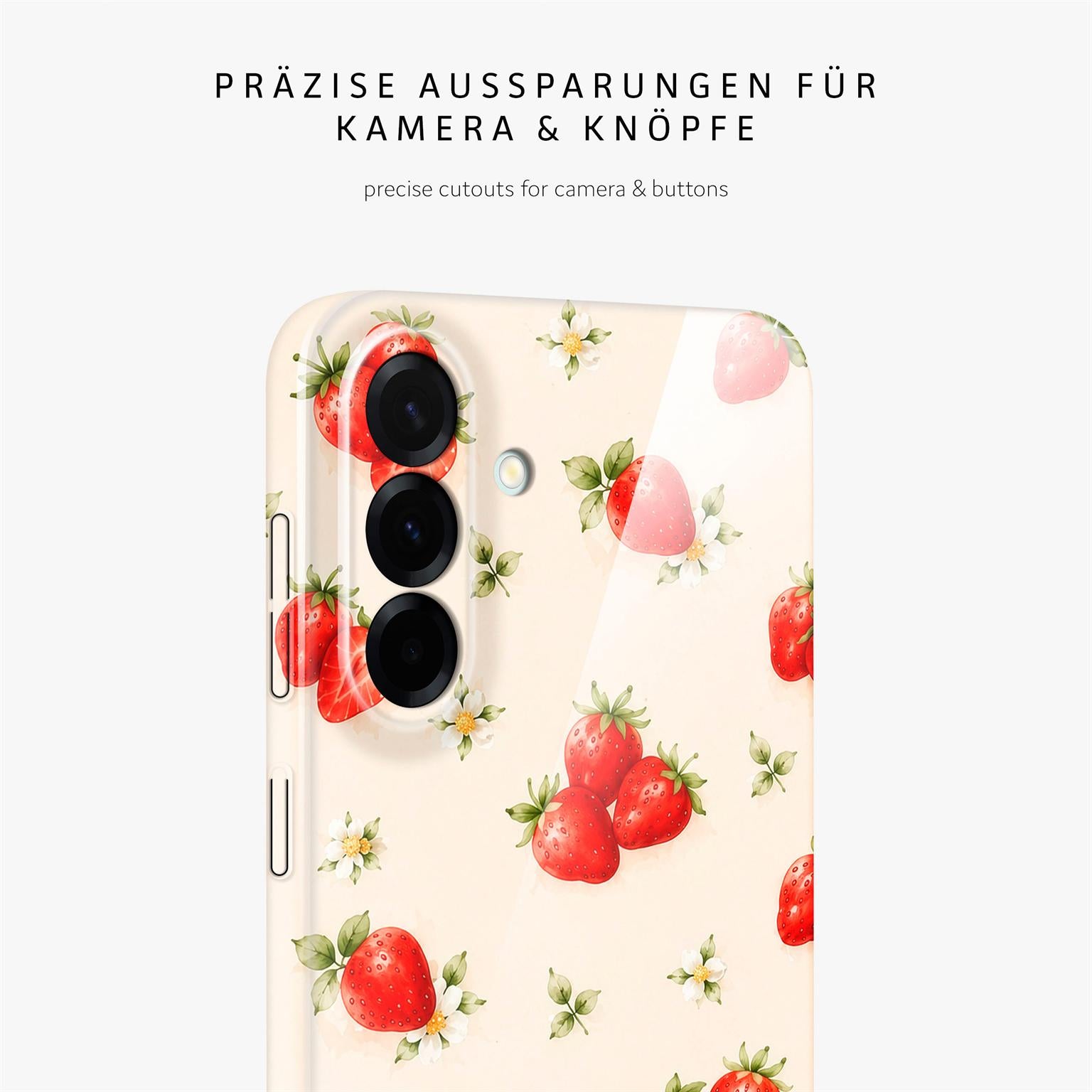 Splash Case für Samsung Galaxy A57 5G in der Farbe Strawberry Riot (Braun / Beige)