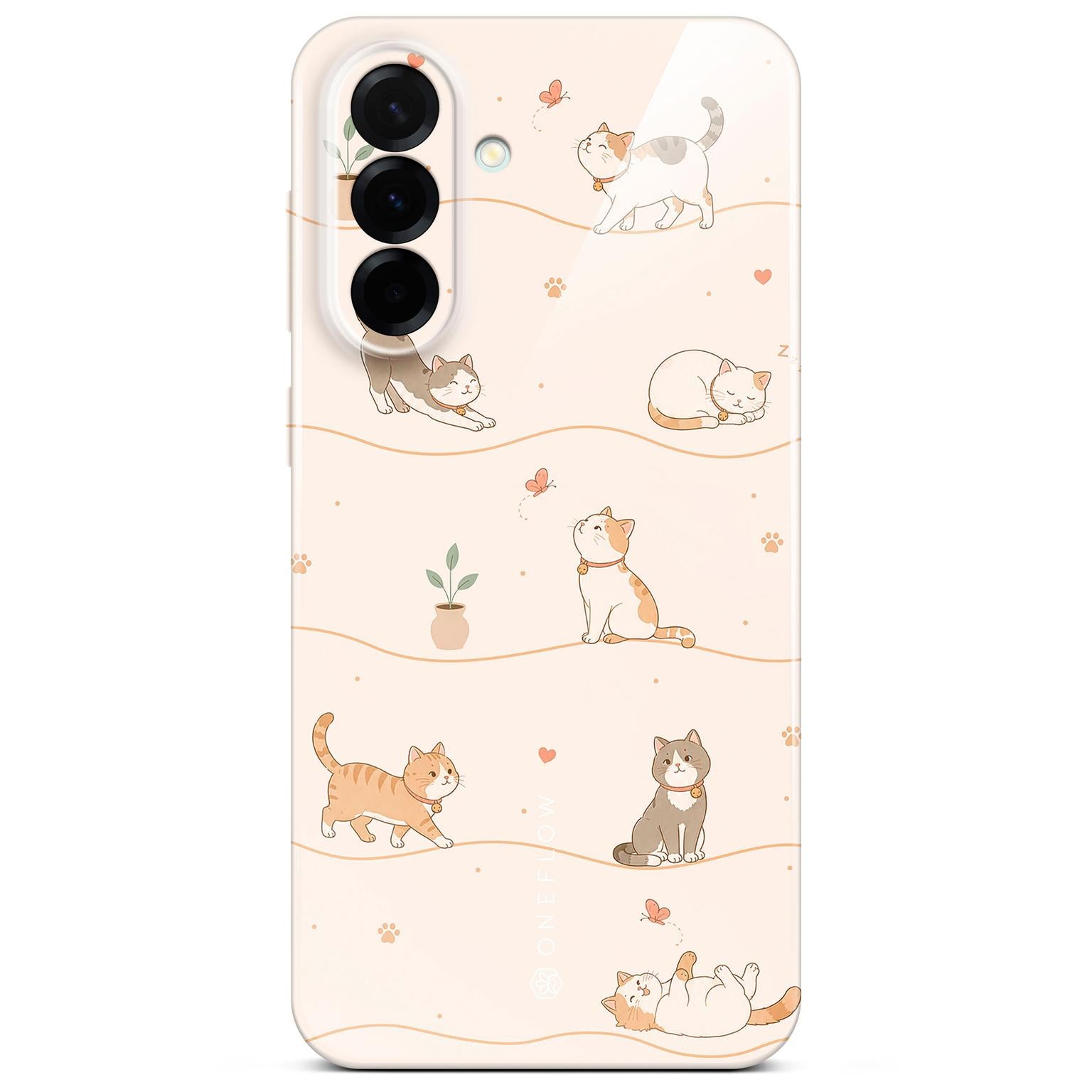 Splash Case für Samsung Galaxy A57 5G in der Farbe Catnap Club (Braun / Beige)