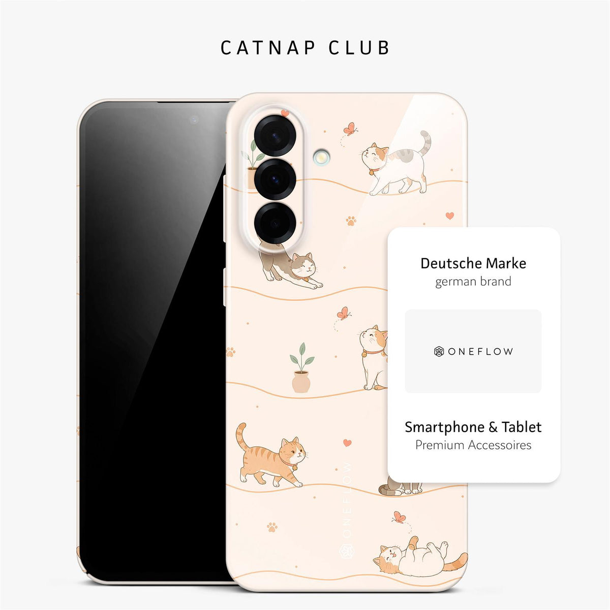 Splash Case für Samsung Galaxy A57 5G in der Farbe Catnap Club (Braun / Beige)