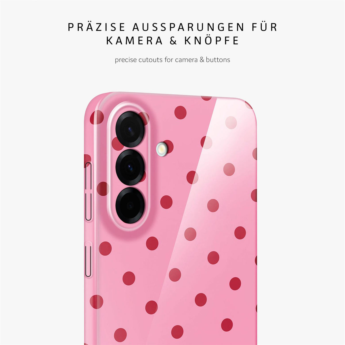 Splash Case für Samsung Galaxy A57 5G in der Farbe Berry Dots (Rosa / Pink)