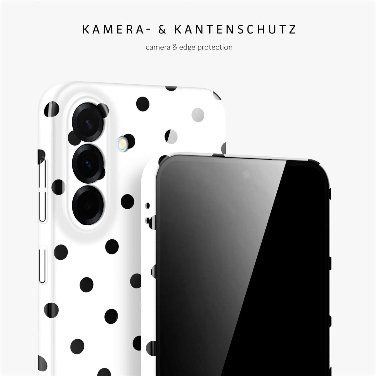 Splash Case für Samsung Galaxy A57 5G in der Farbe Polka Noir (Weiß)