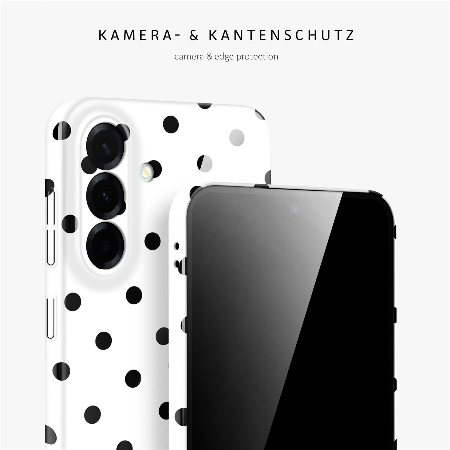 Splash Case für Samsung Galaxy A57 5G in der Farbe Polka Noir (Weiß)