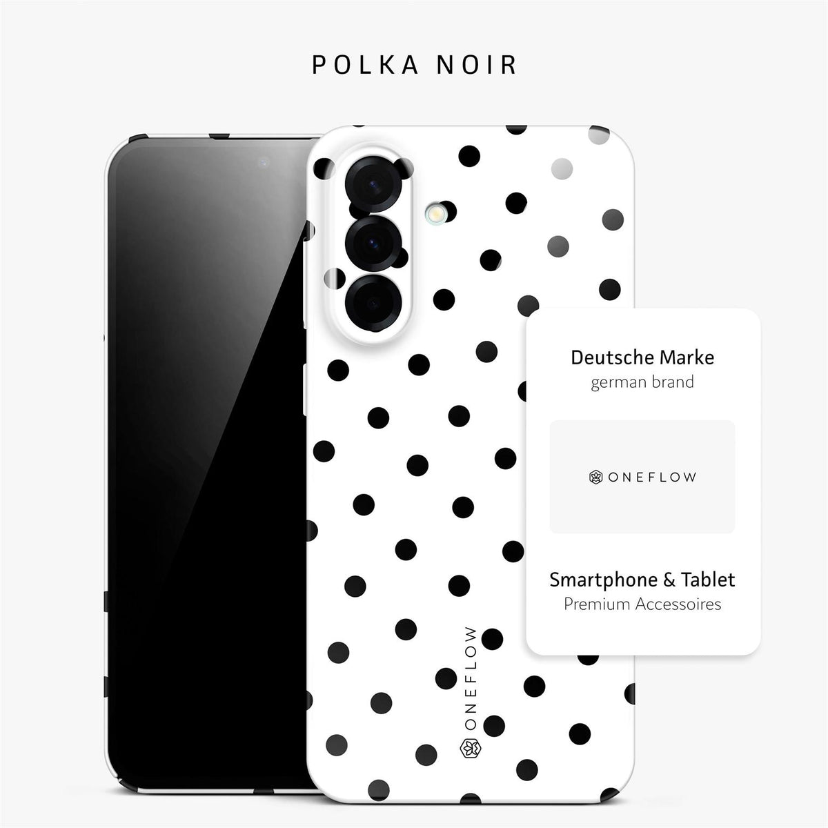 Splash Case für Samsung Galaxy A57 5G in der Farbe Polka Noir (Weiß)