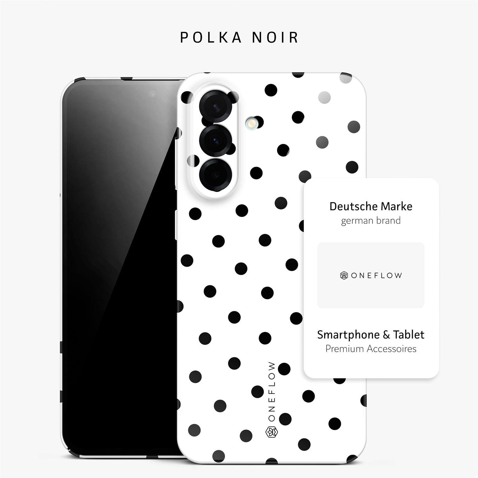 Splash Case für Samsung Galaxy A57 5G in der Farbe Polka Noir (Weiß)