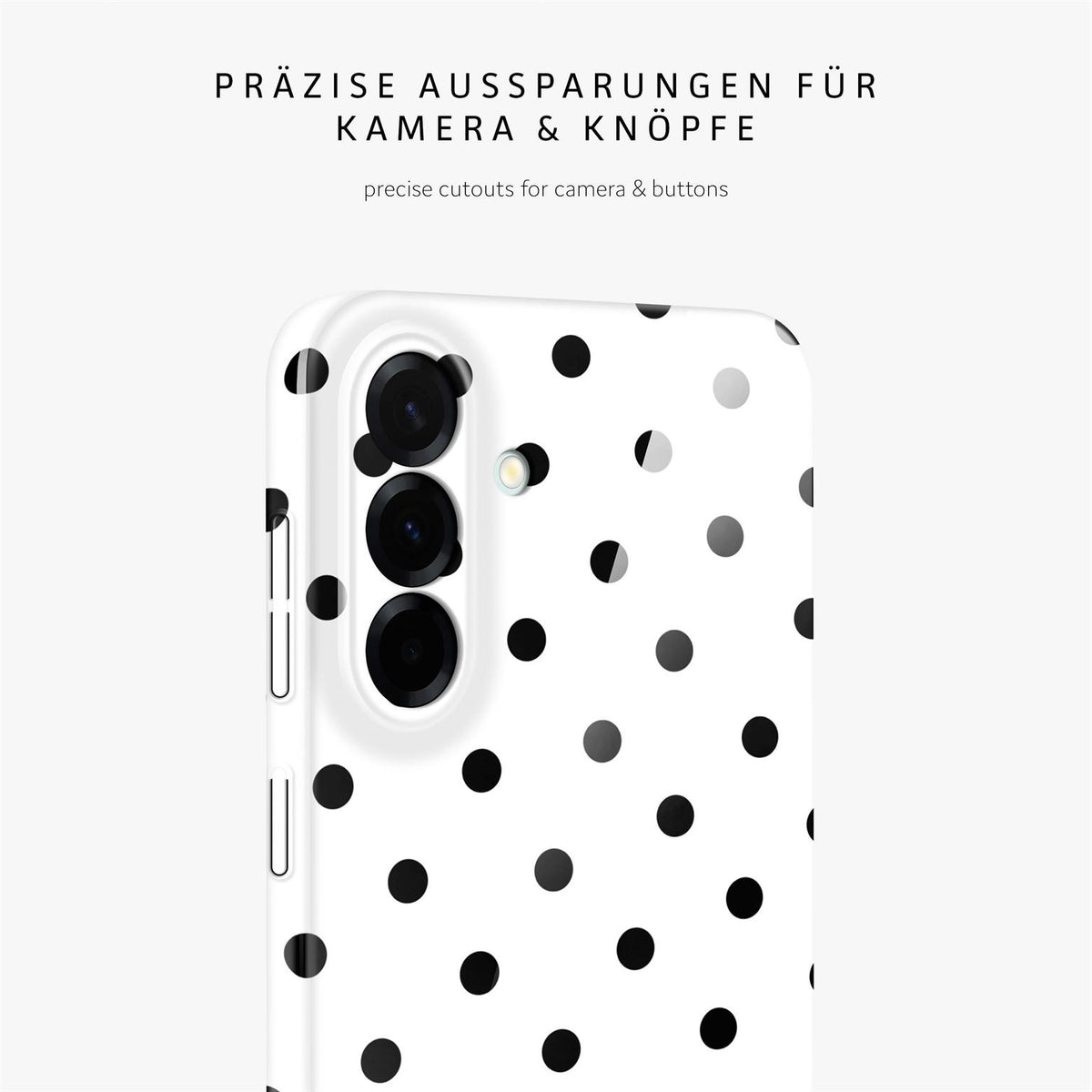 Splash Case für Samsung Galaxy A57 5G in der Farbe Polka Noir (Weiß)