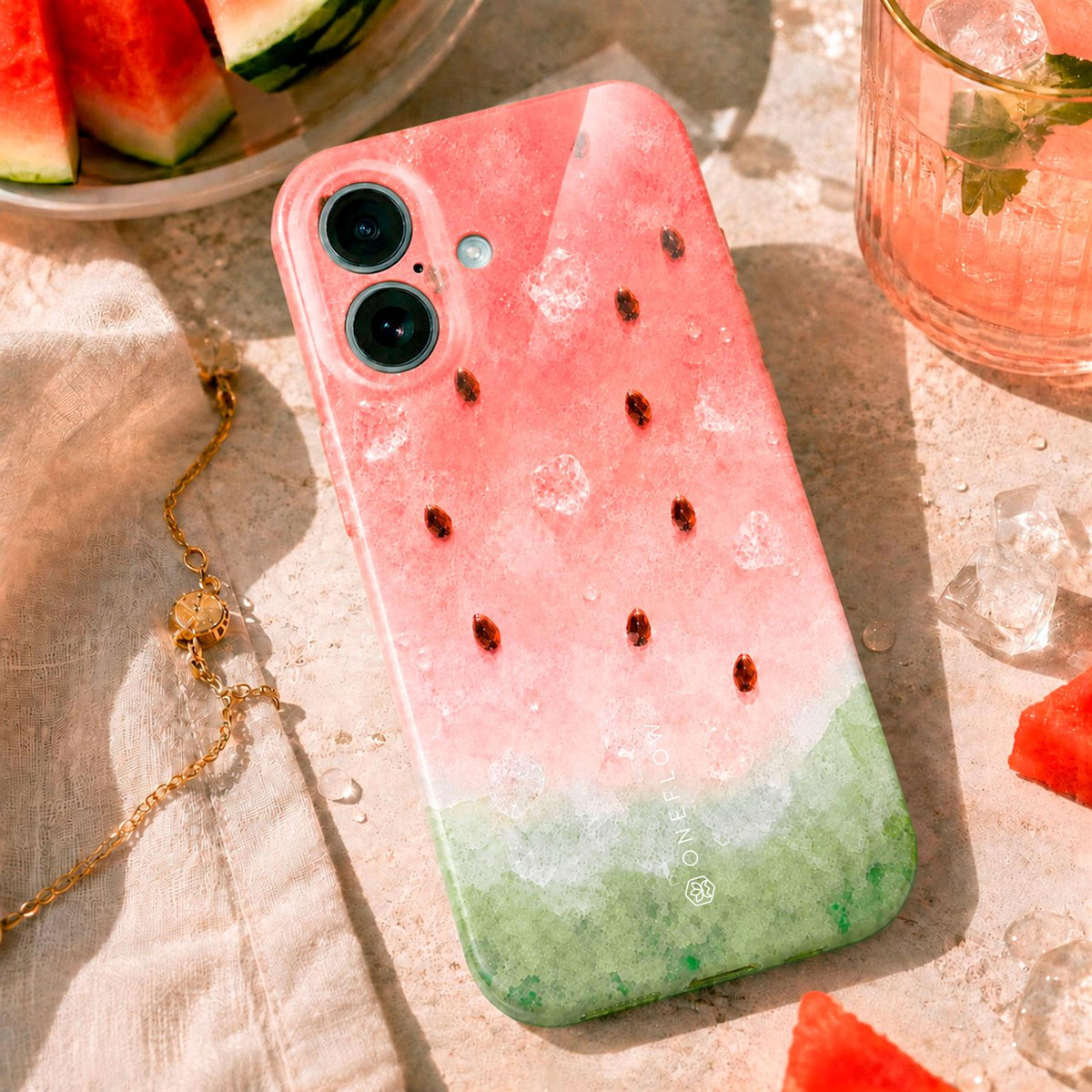 Splash Case für Samsung Galaxy A57 5G in der Farbe Melon Drip (Rot)