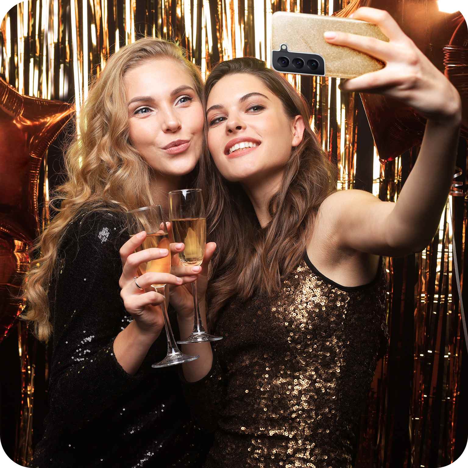 Glitter Case für Samsung Galaxy S22 Plus in der Farbe Shine - Gold (Gold)