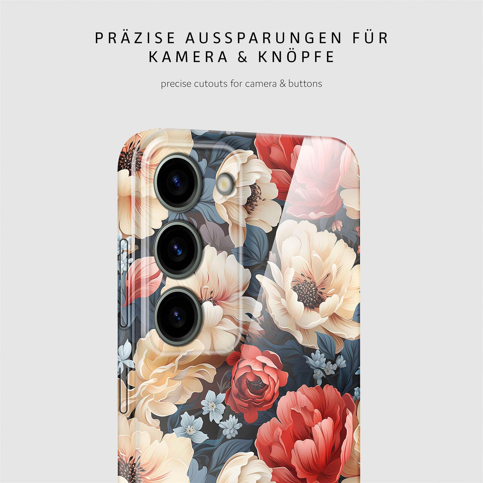 Flower Cover für Samsung Galaxy S23 in der Farbe Mystic Flora (Rot)