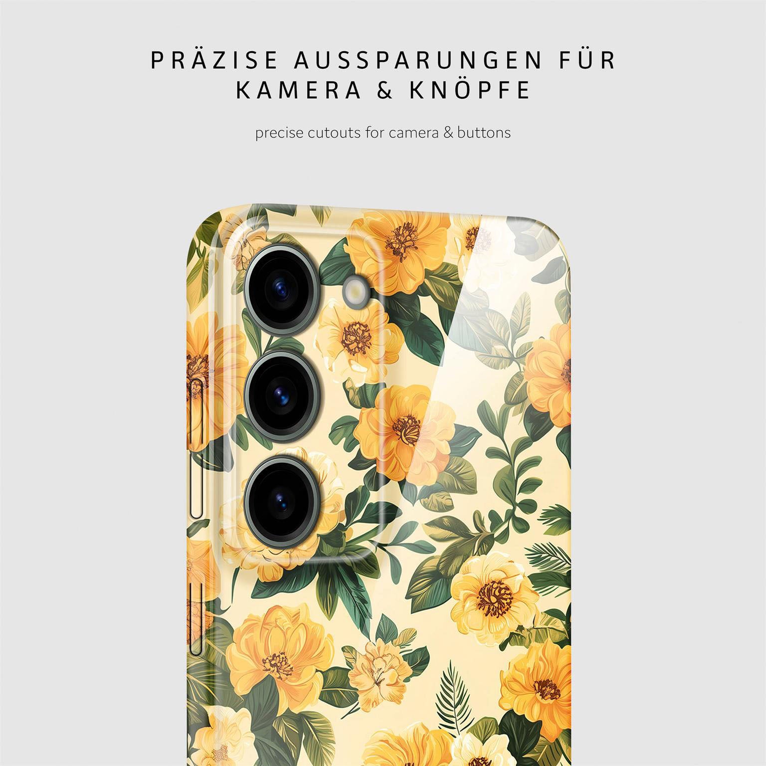 Flower Cover für Samsung Galaxy S23 in der Farbe Sunny Melody (Gelb)