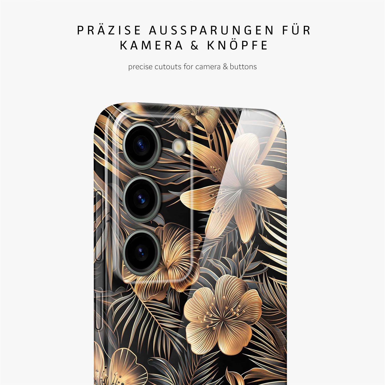Flower Cover für Samsung Galaxy S23 in der Farbe Exotic Glow (Gold)