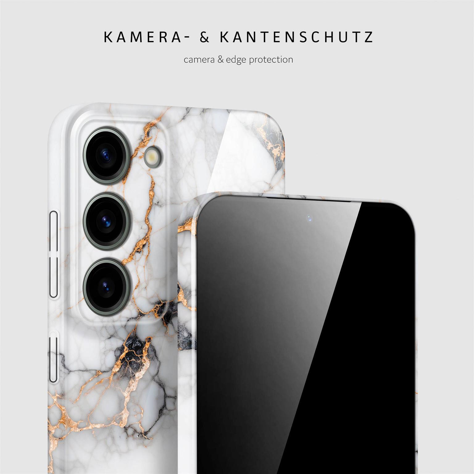 Bliss Cover für Samsung Galaxy S23 in der Farbe Marble Veil (Weiß)